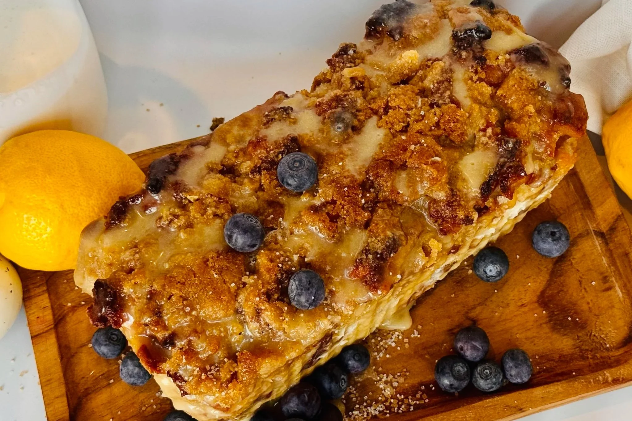 Lemon Blueberry Bread Pudding