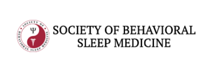 Logo of the Society of Behavioral Sleep Medicine with a red emblem and black text.