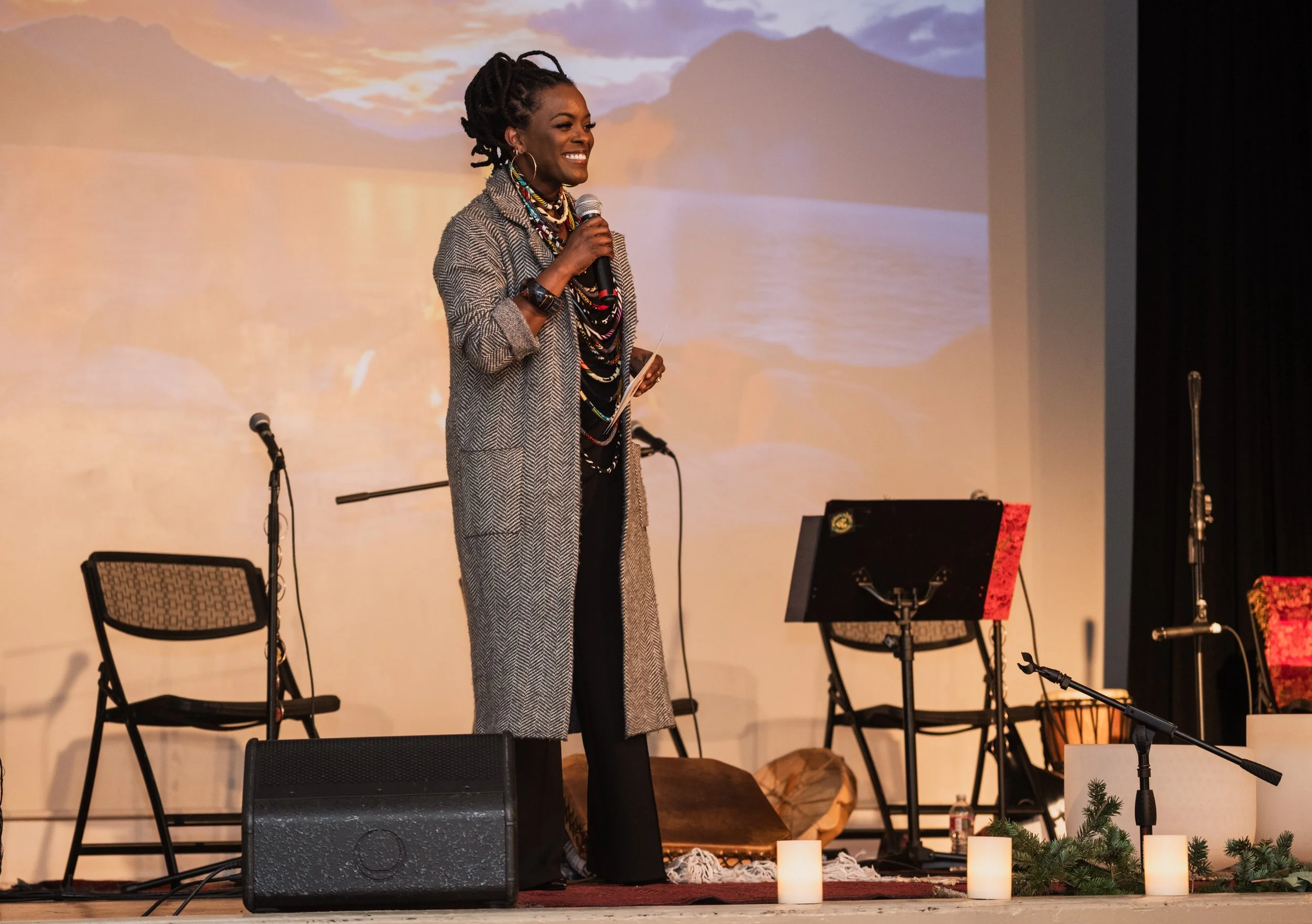 Performer at Voices Rising Event