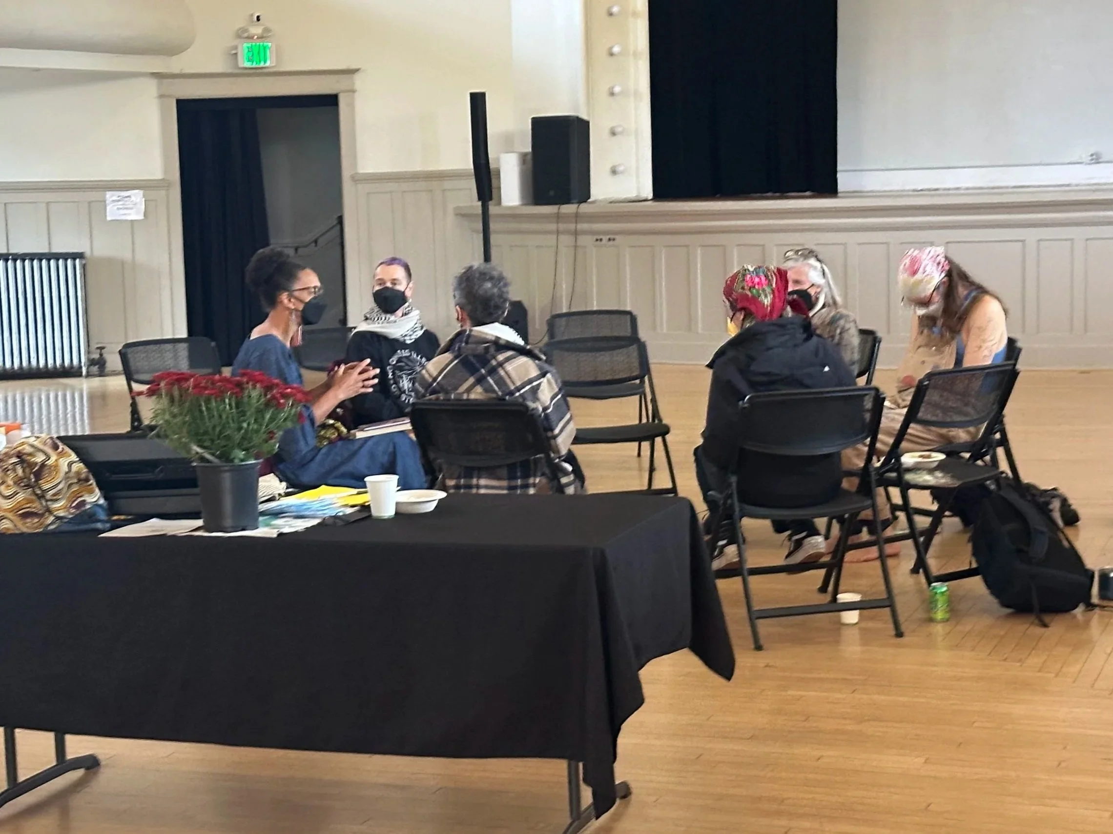 Collaborators at a Voices Rising Seattle Workshop