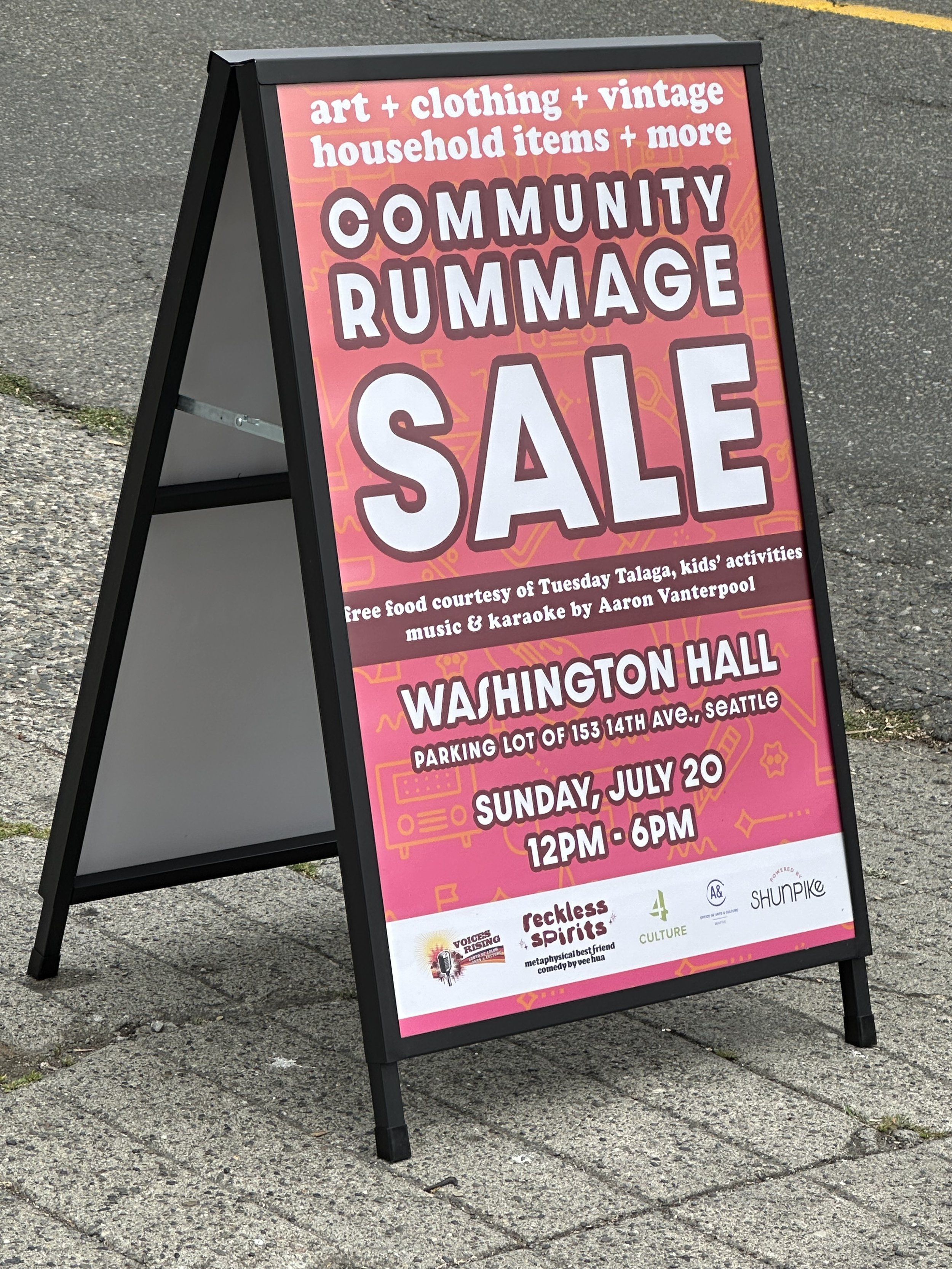 Community rummage sale sponsored by Voices Rising Seattle