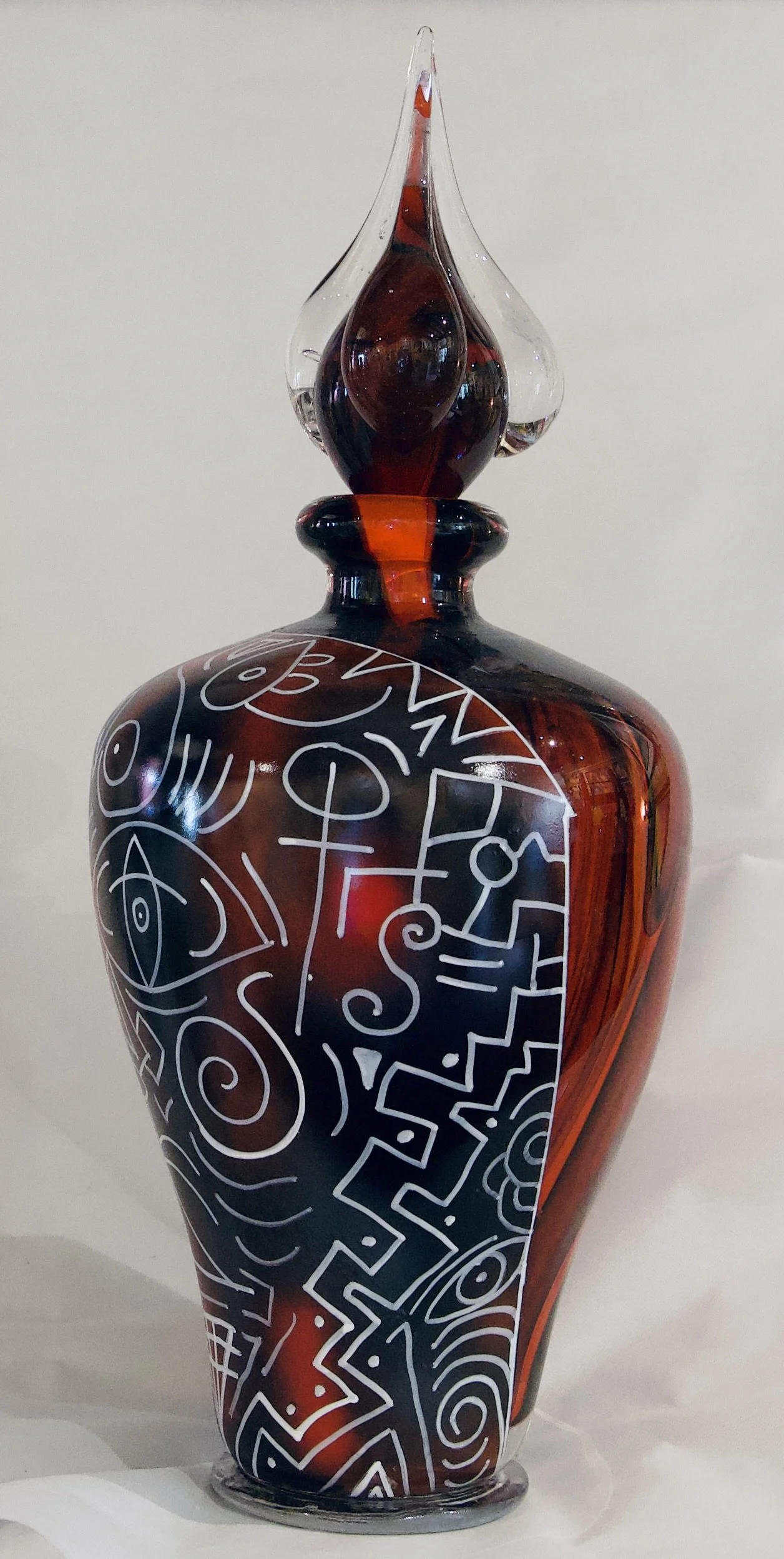 MNA38 - Grand flacon noir rouge aventurine