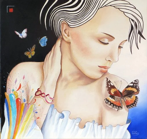 Un papillon sur l’épaule - 50x50