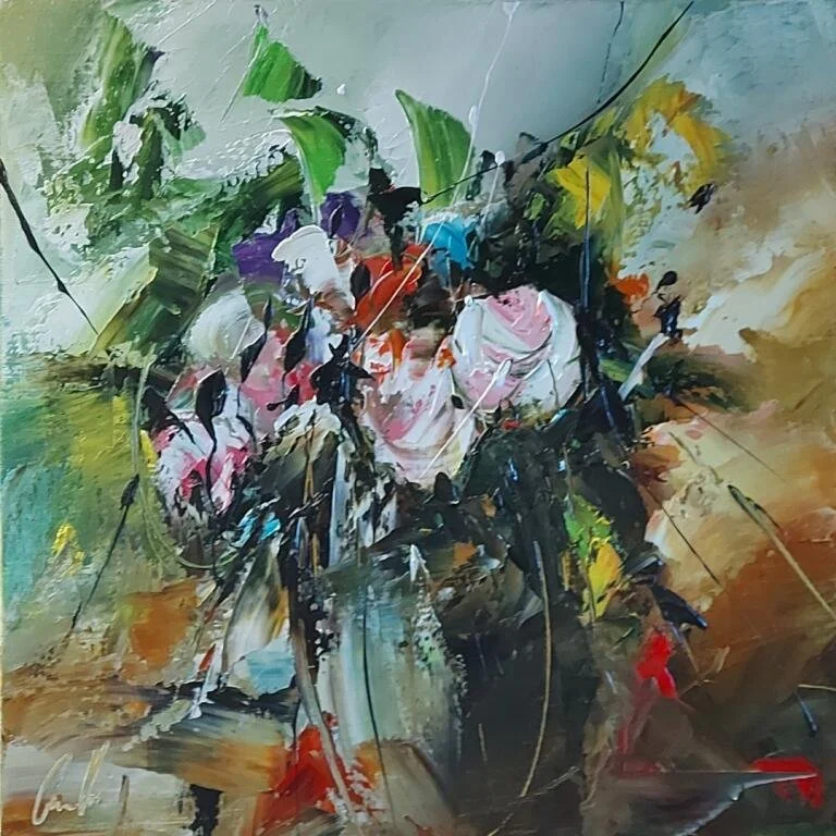 Les roses d'antan - 50x50 