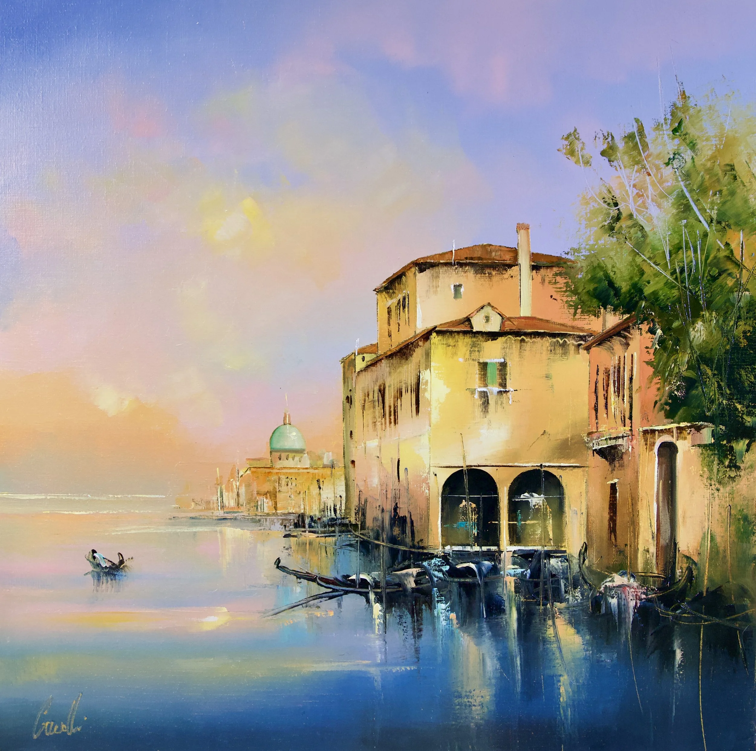 Lumière matinale à Venise - 70x70