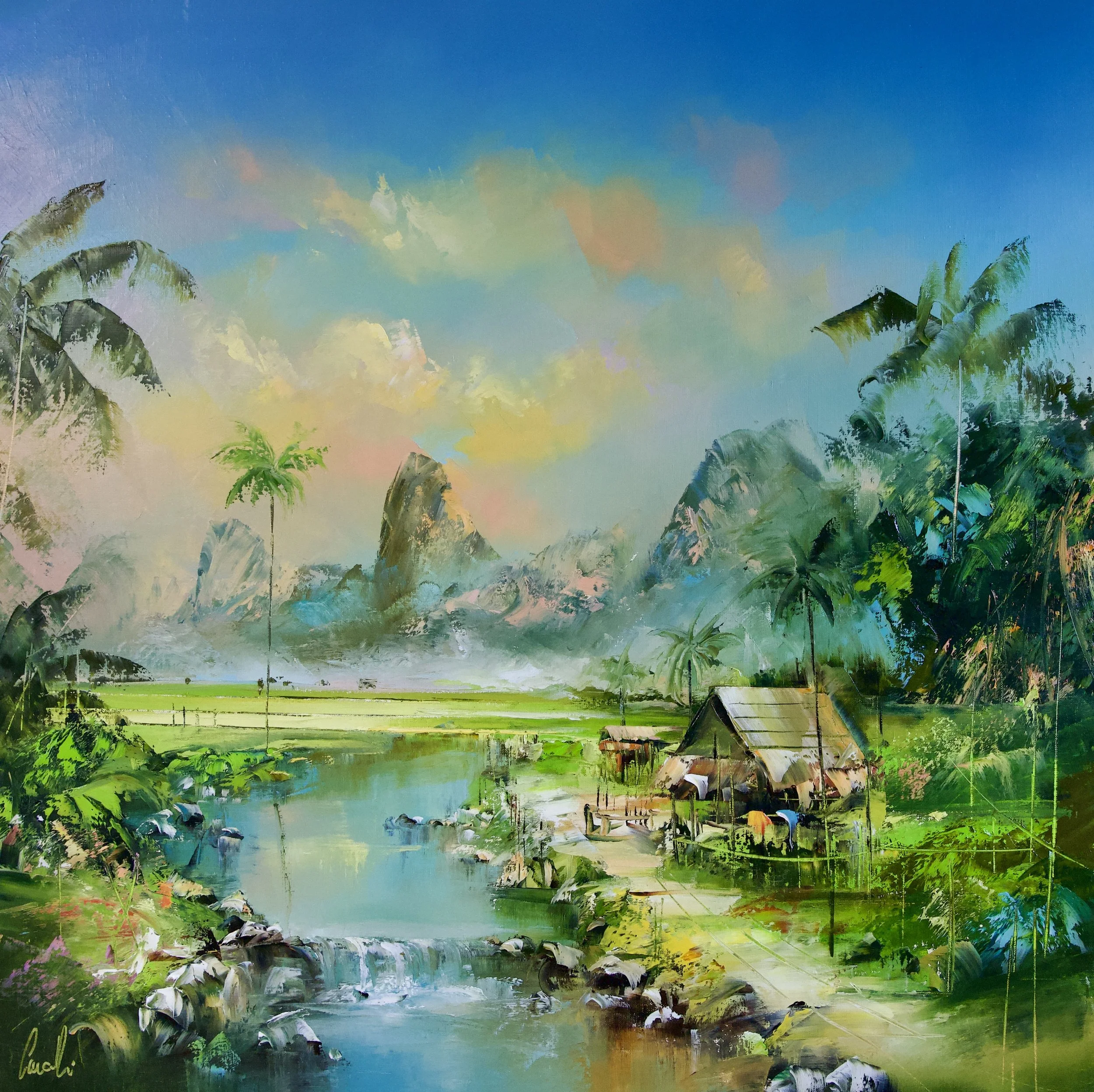 La petite cascade - Asie - 80x80