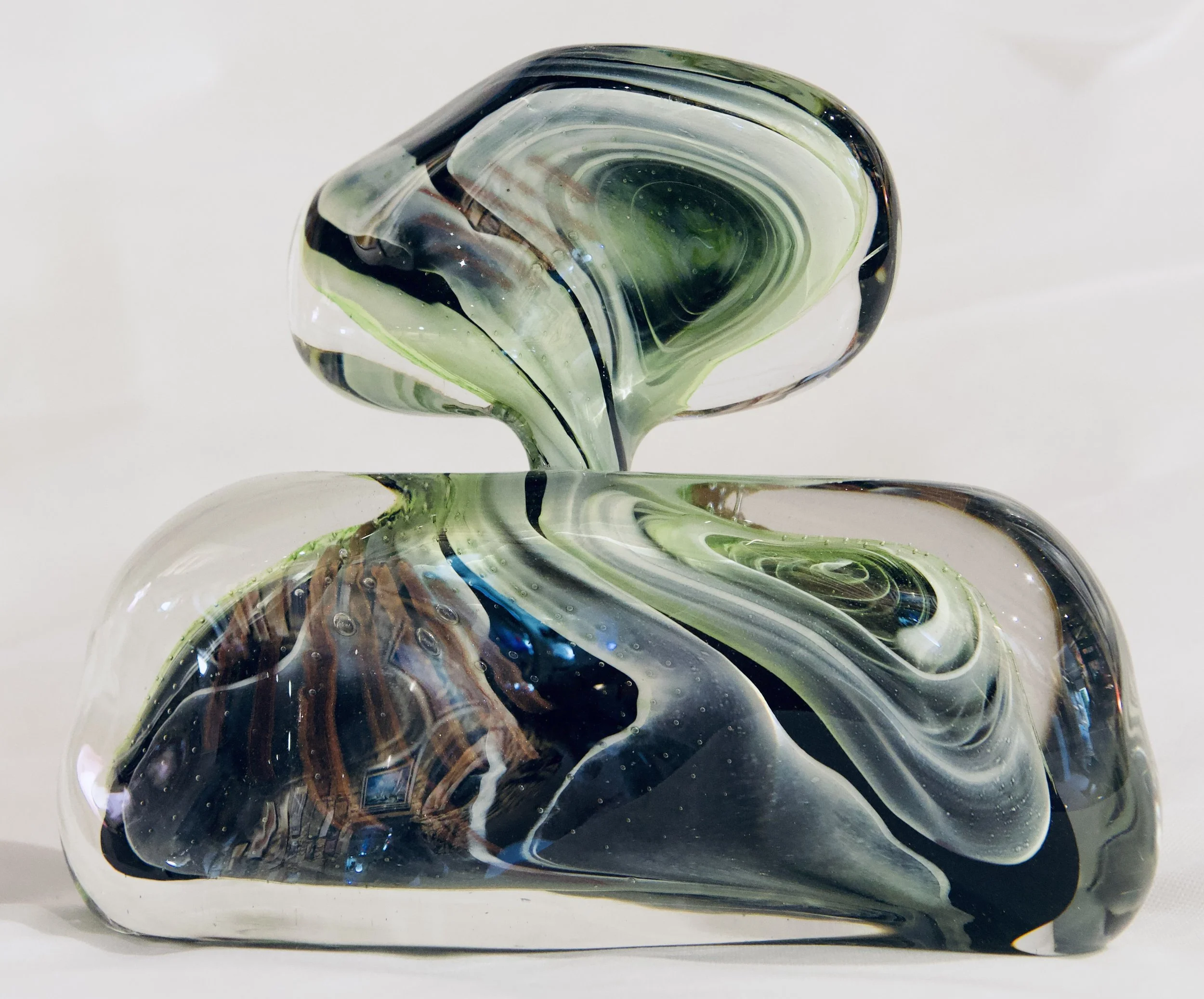 MNA43 - Flacon plat vert noir