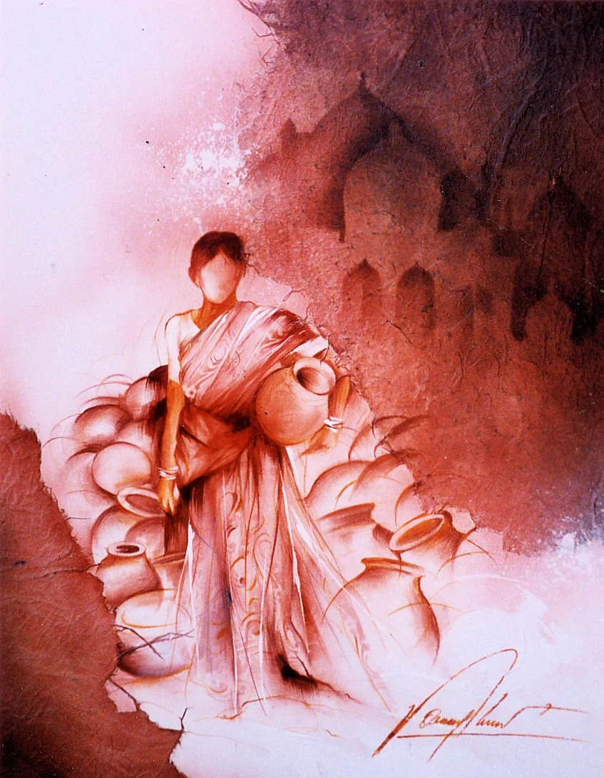 L'Indienne aux poteries - Sanguine - 45x60 - 2010
