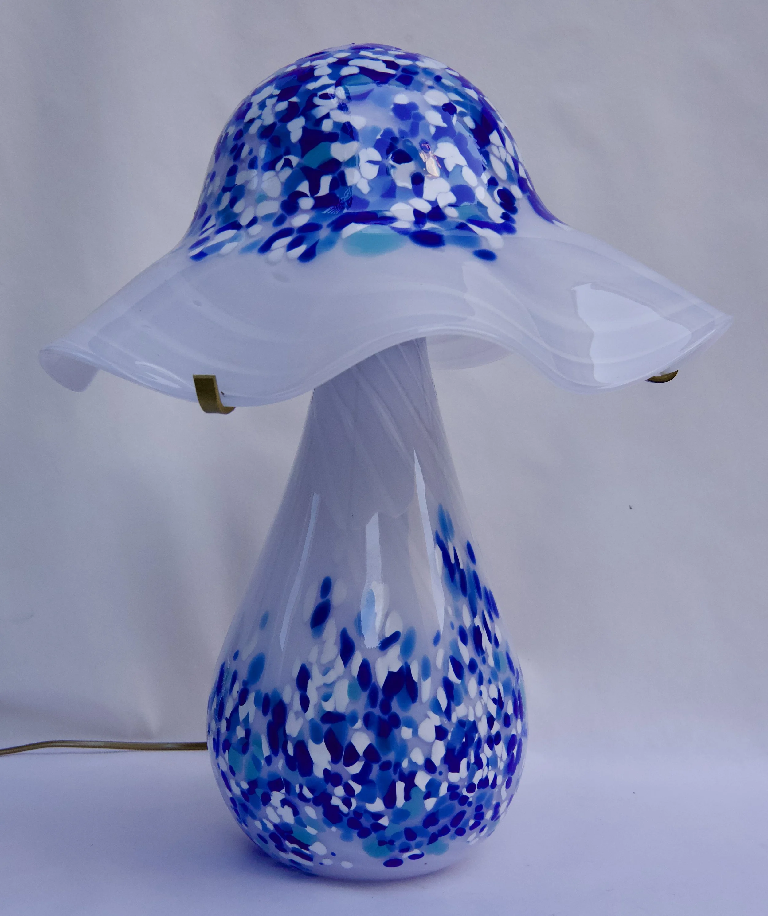 MNA26 - Lampe dentelle blanc/bleu