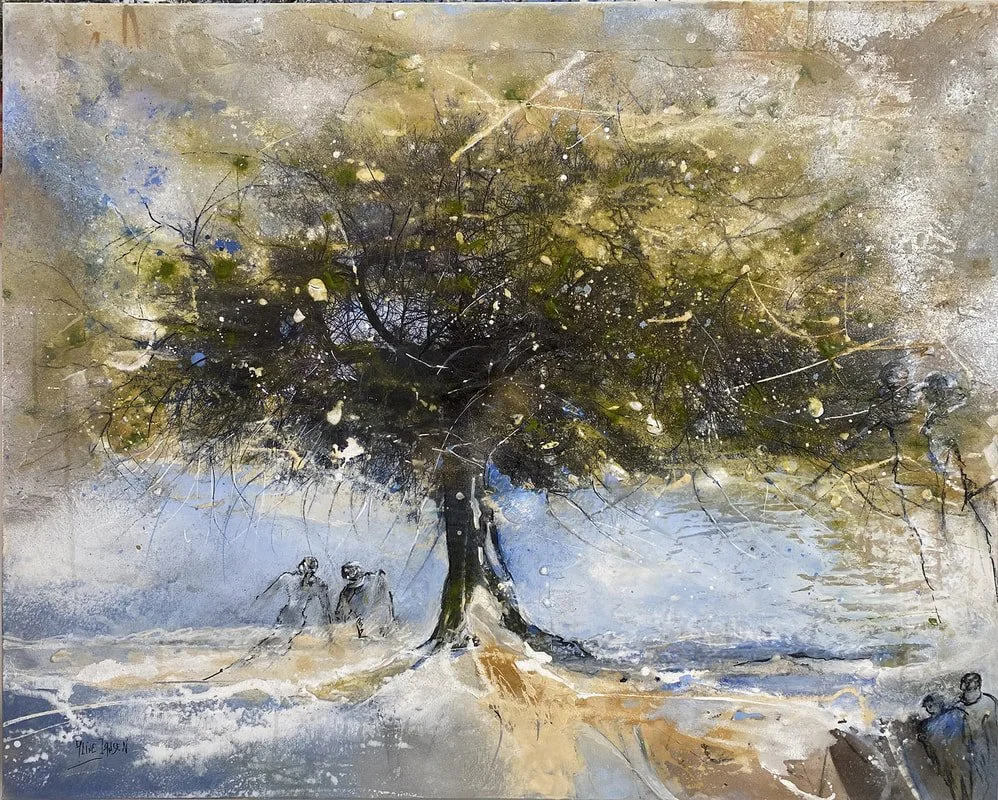 Sous l'arbre vert - 100x80