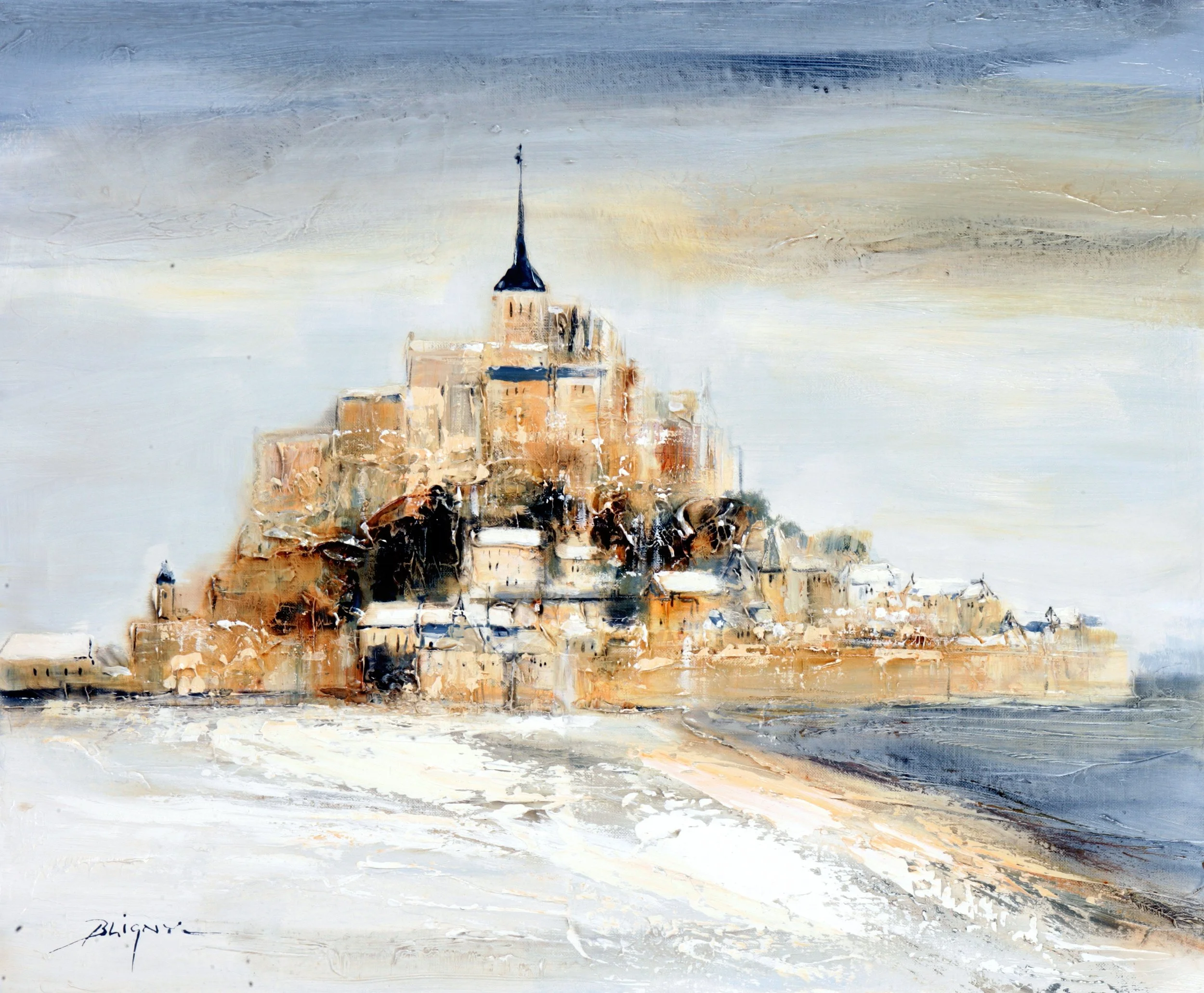Le Mont St Michel sous la neige - 15F