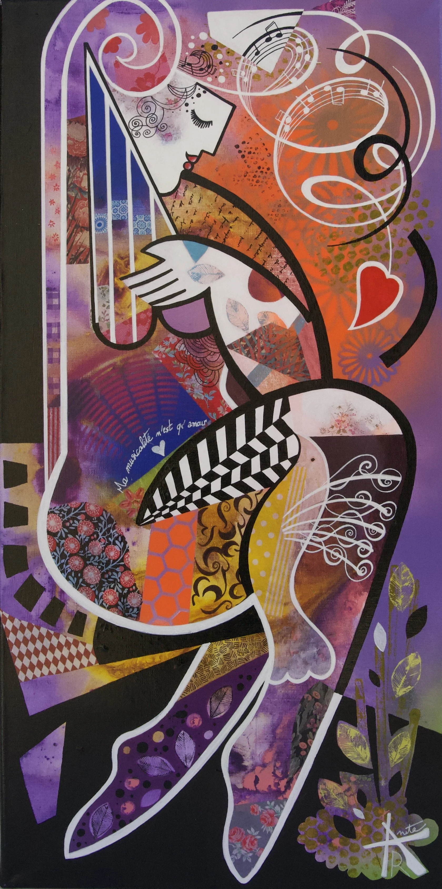 Ma musicalité n'est qu'amour - 40x80