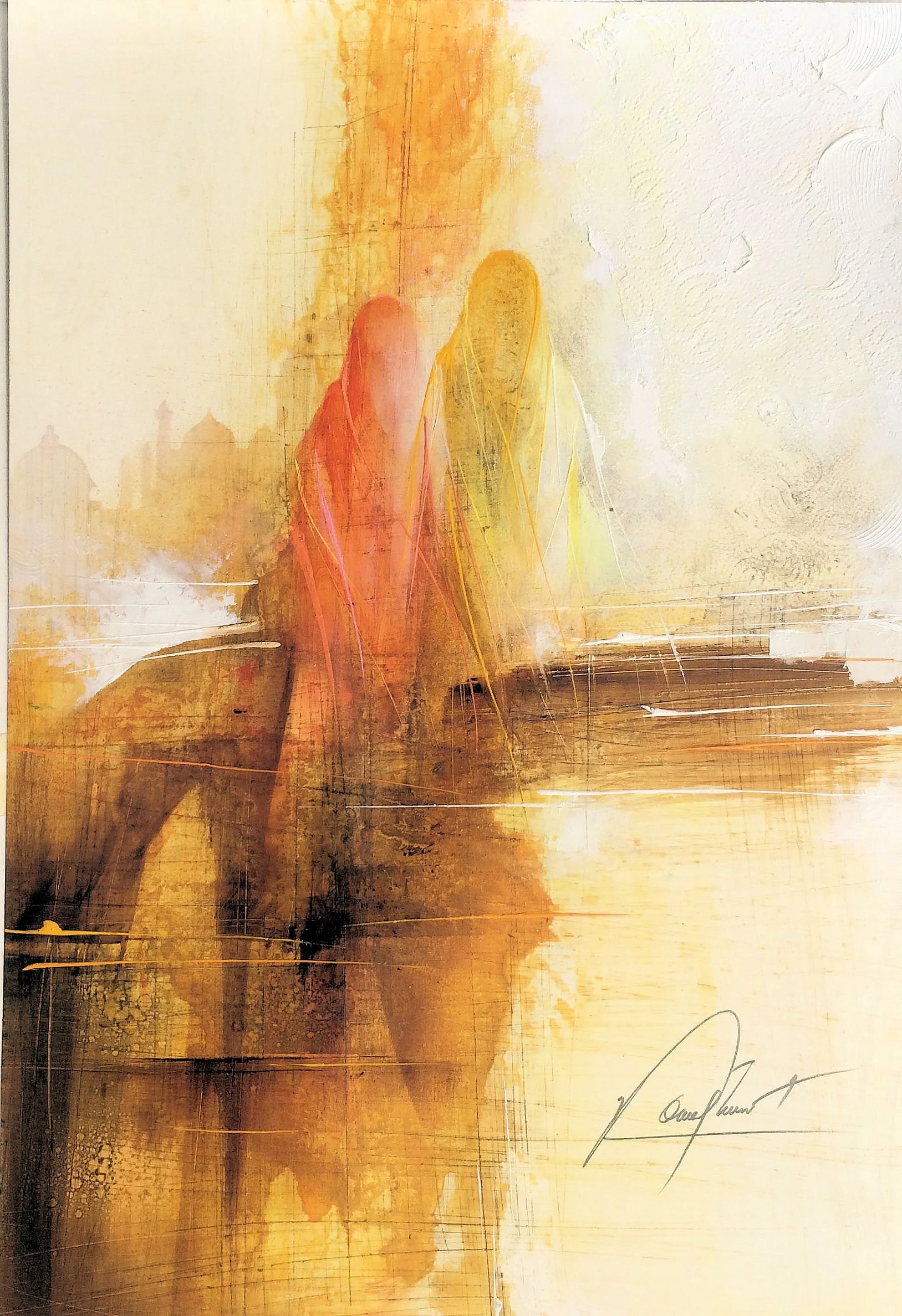 Indiennes - Huile sur papier - 64x45