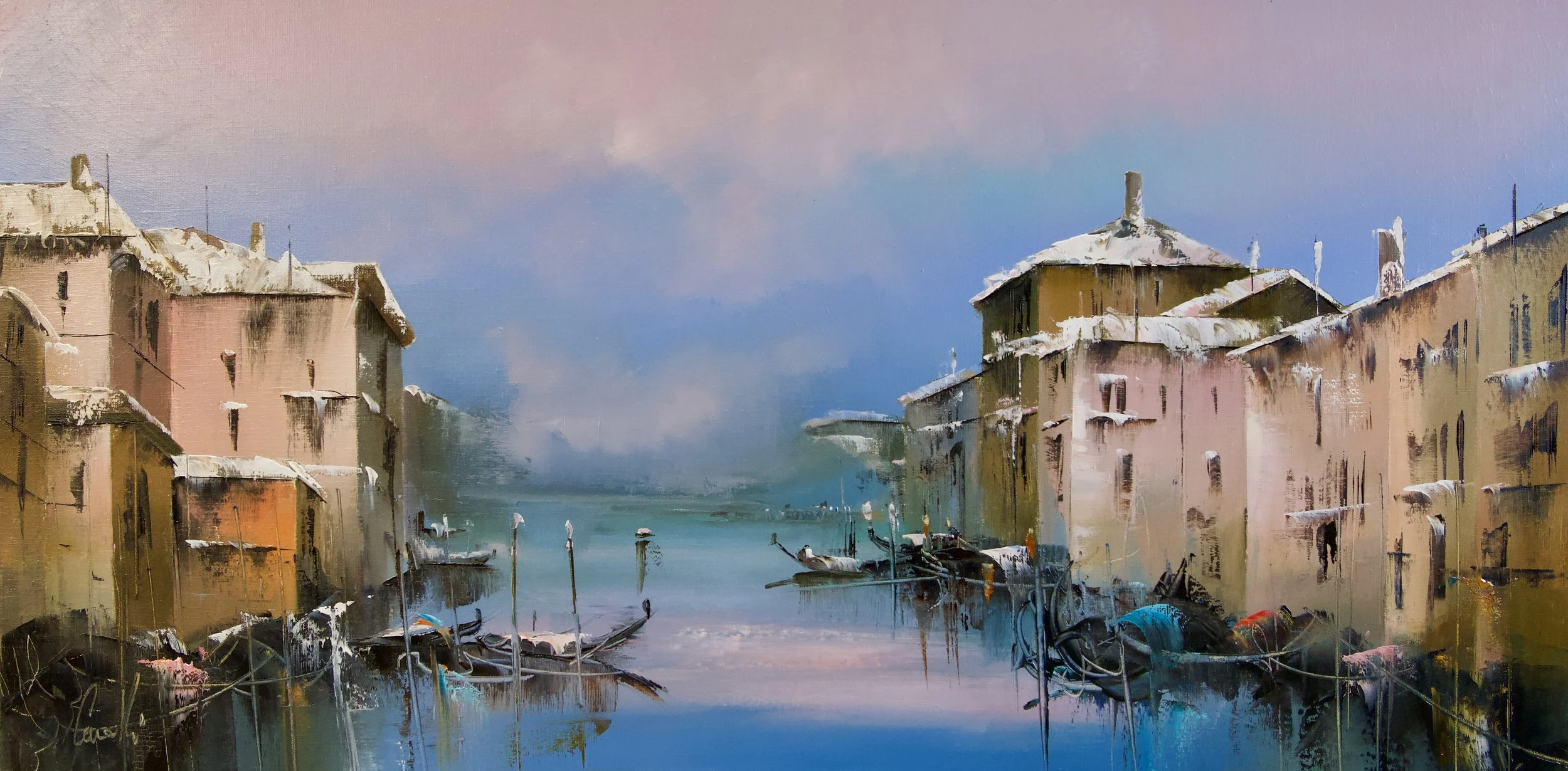 Hiver sur la lagune - 50x100