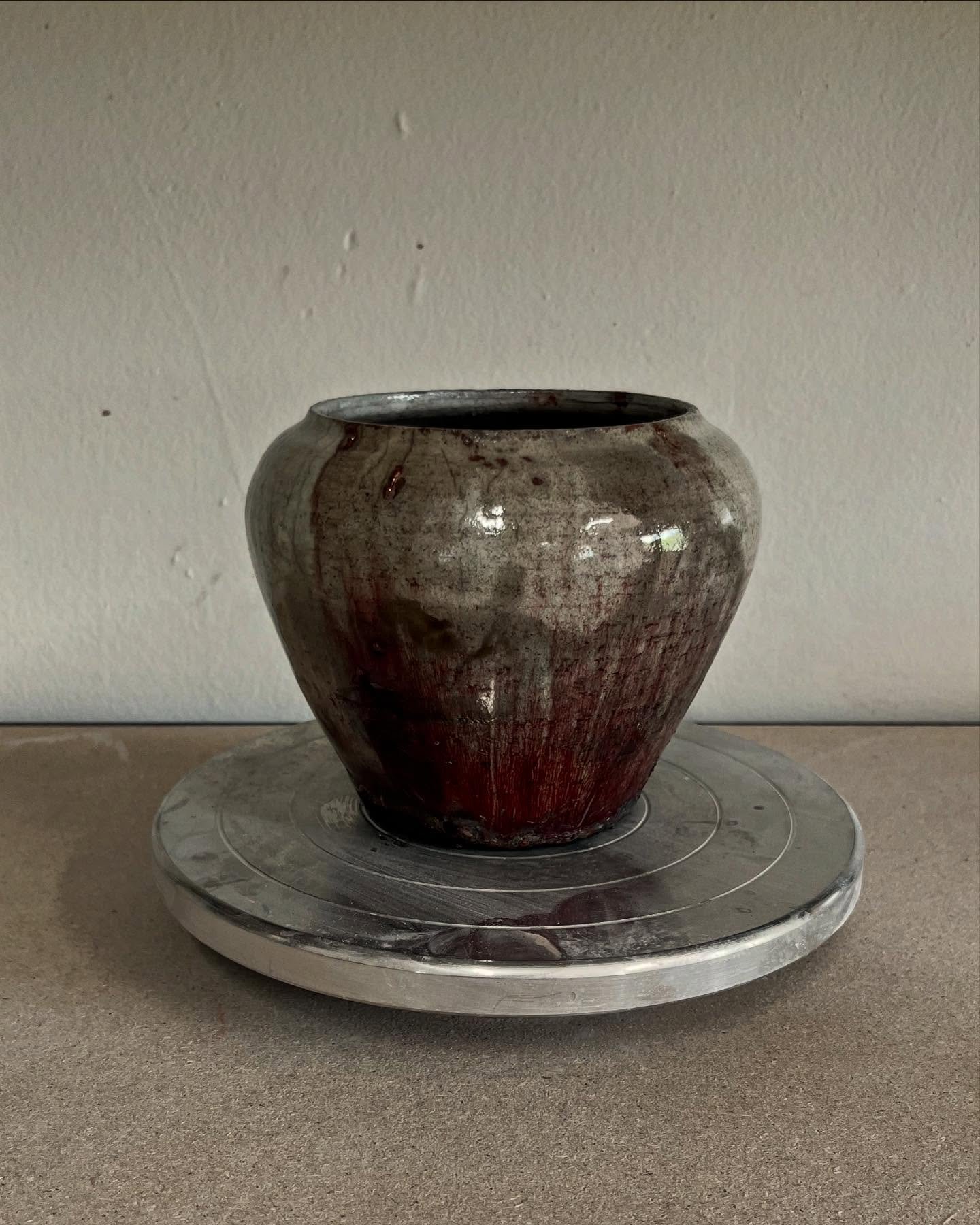 Attended my first Raku workshop last weekend. It was a really cool experience, even though a bit stressful in that moment of moving a 1900 degree pot from the kiln to a bin full of combustibles. Really happy with how this one turned out! This is a wh