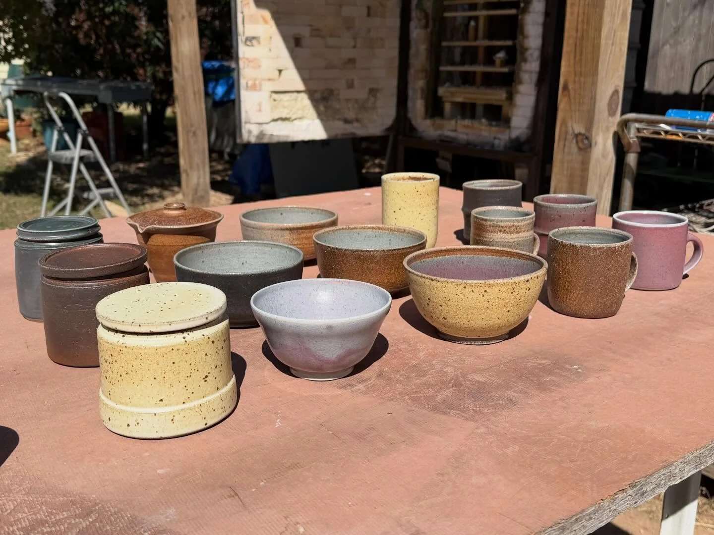 A couple weekends ago I took @ryanmckerley soda firing workshop and it was awesome! I made as many pots as I could leading up to this, and Ryan was kind enough to let me fire all of them. I&rsquo;m real happy with the results and I learned a ton! Got