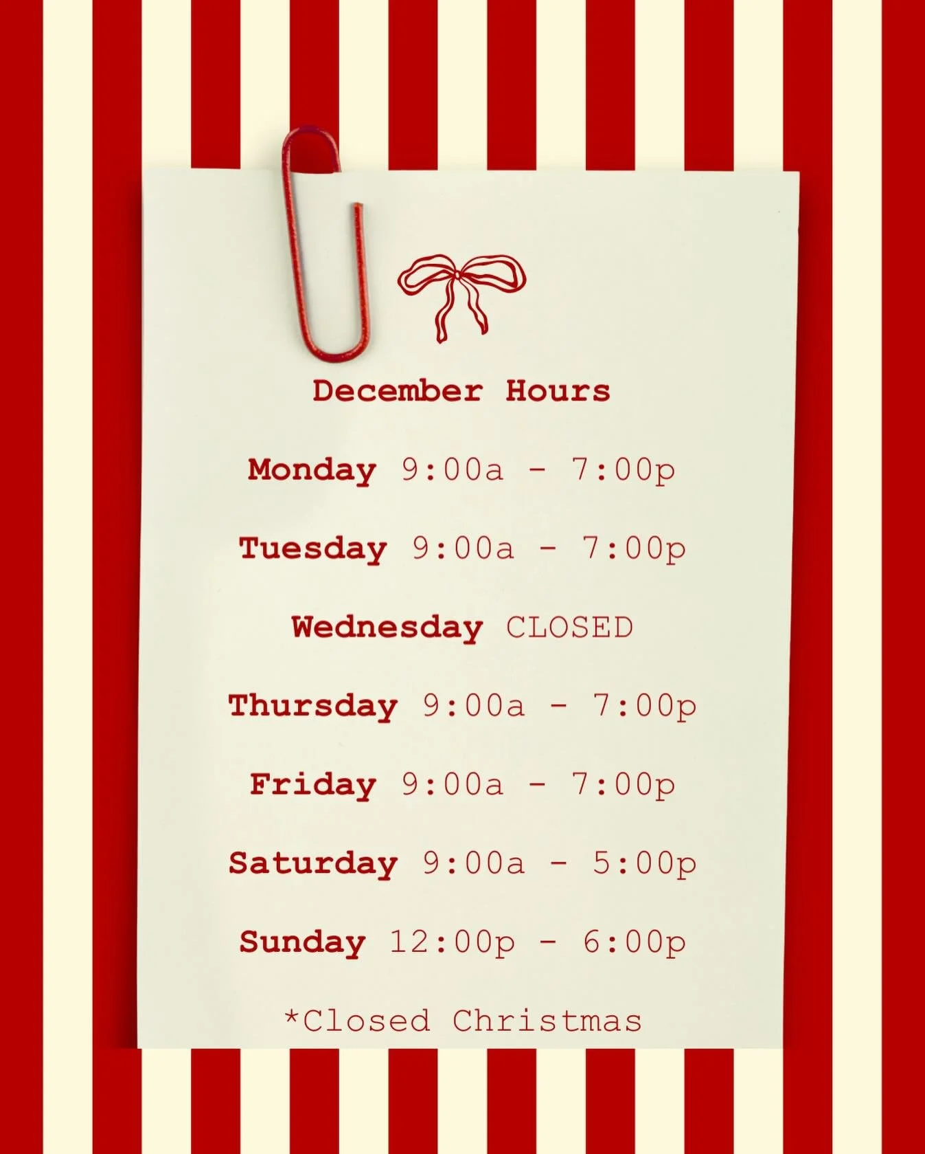 Our December hours @shortstreetbakehouse 
See you soon 📚