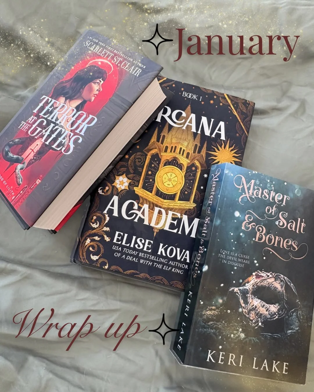 ✨January wrap up ✨

Arcana Academy ⭐️⭐️⭐️⭐️.5

Magical.academic.slowburn.fated.mysterious.addicting.headmaster/pupil trope

This story pulls us into a hidden magical academy where there is an interesting twist on tarot cards. Clara is thrown headfirs