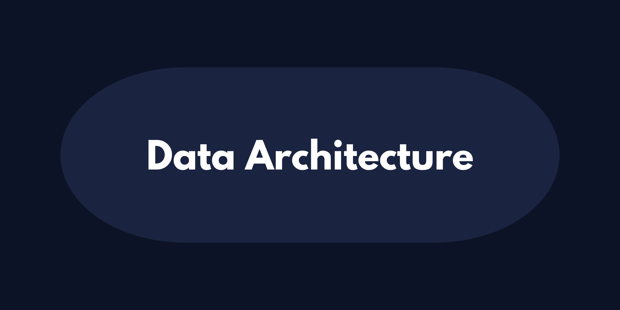 Dark blue background with a large oval shape in the center containing the text "Data Architecture" in white, bold font.