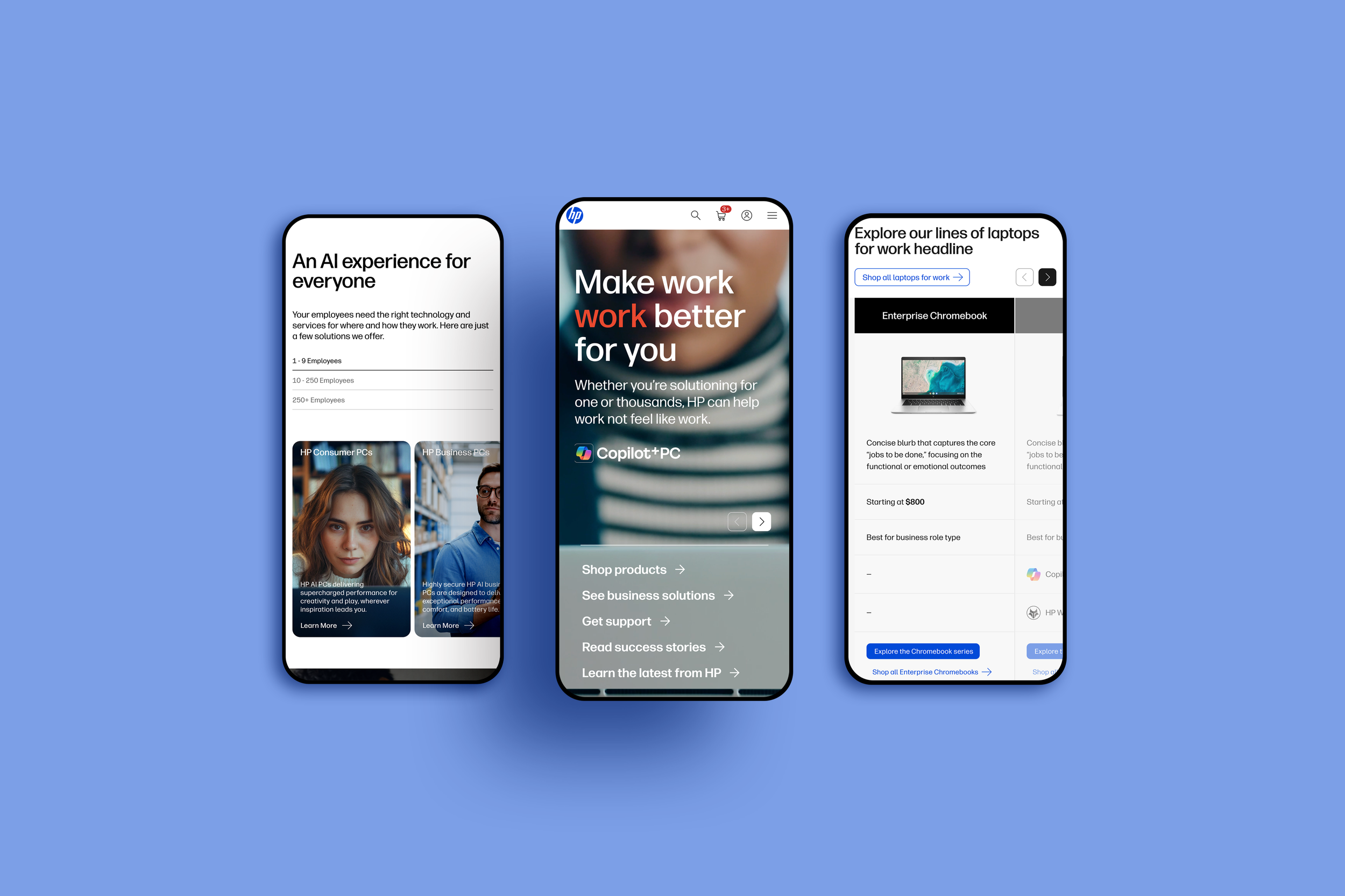 HP Navigation + Landing Page Redesign