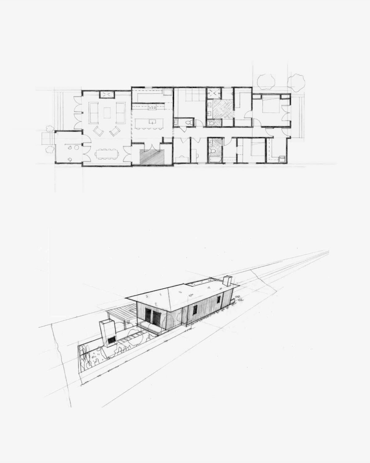 hand sketches for the Sukiya Villa