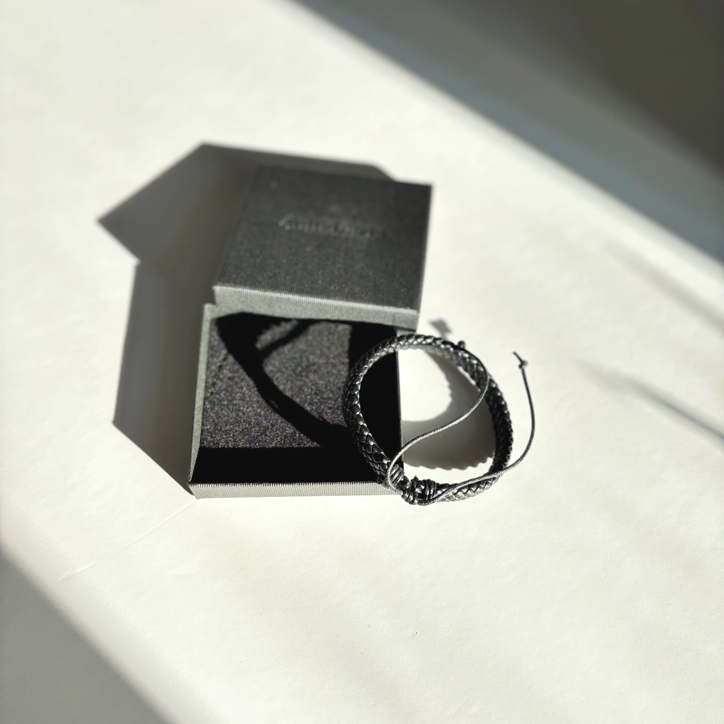 Men's Black Vegan Leather Weave Bracelet | Aye Do Gifts