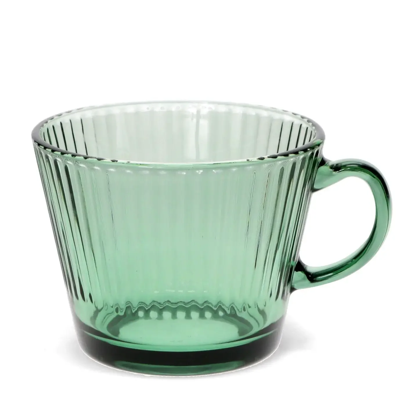 Retro Ribbed Glass Mug set of 2