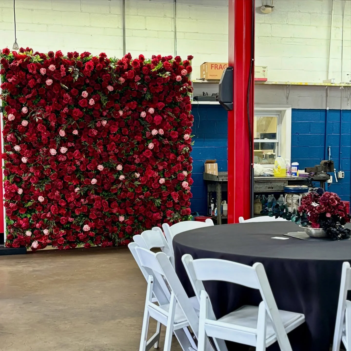 When LOVE + ENGINES roar together = a love that lasts longer than your warranty &hearts;️⚙️

Huge thanks to @jemies.blank for letting us debut our newest wall, Dahlia, at her super unique wedding venue 🖤 

Video coming soon!

&bull;Part of our Heirl