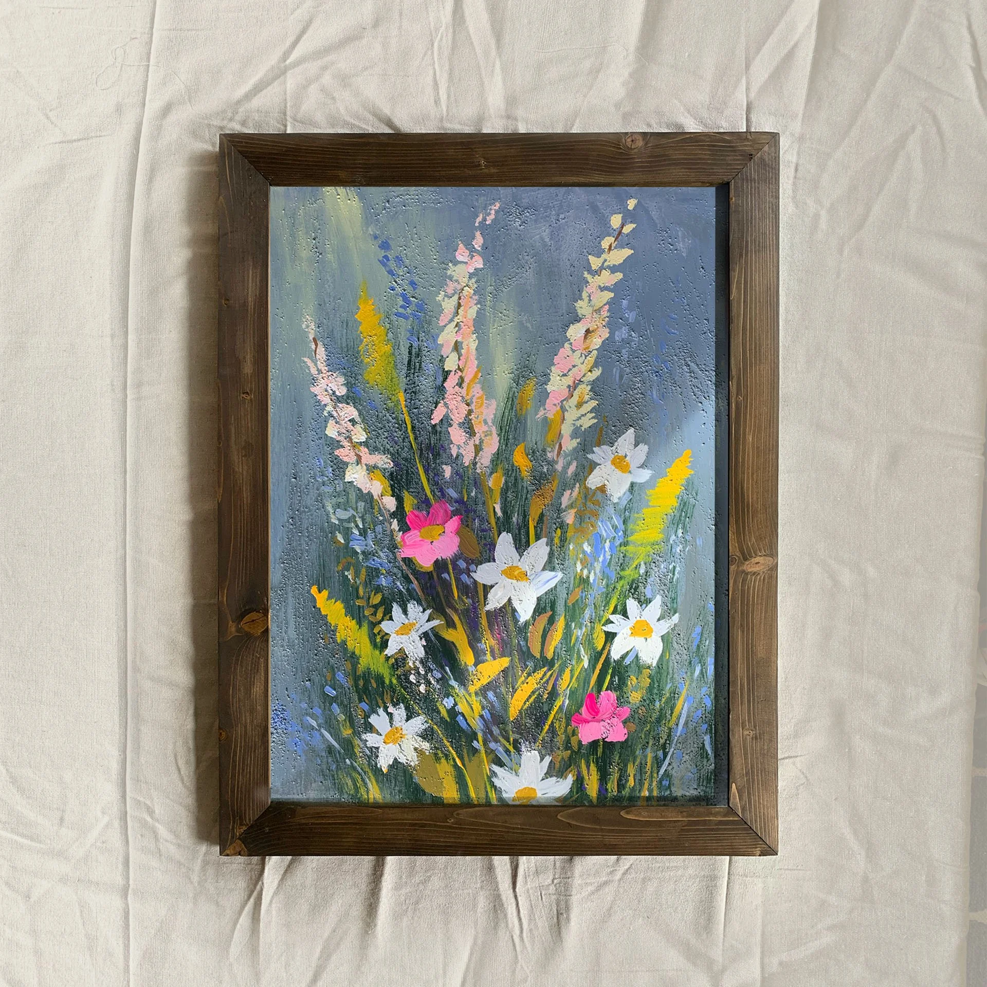 Blue Gray Floral - 24"x32"