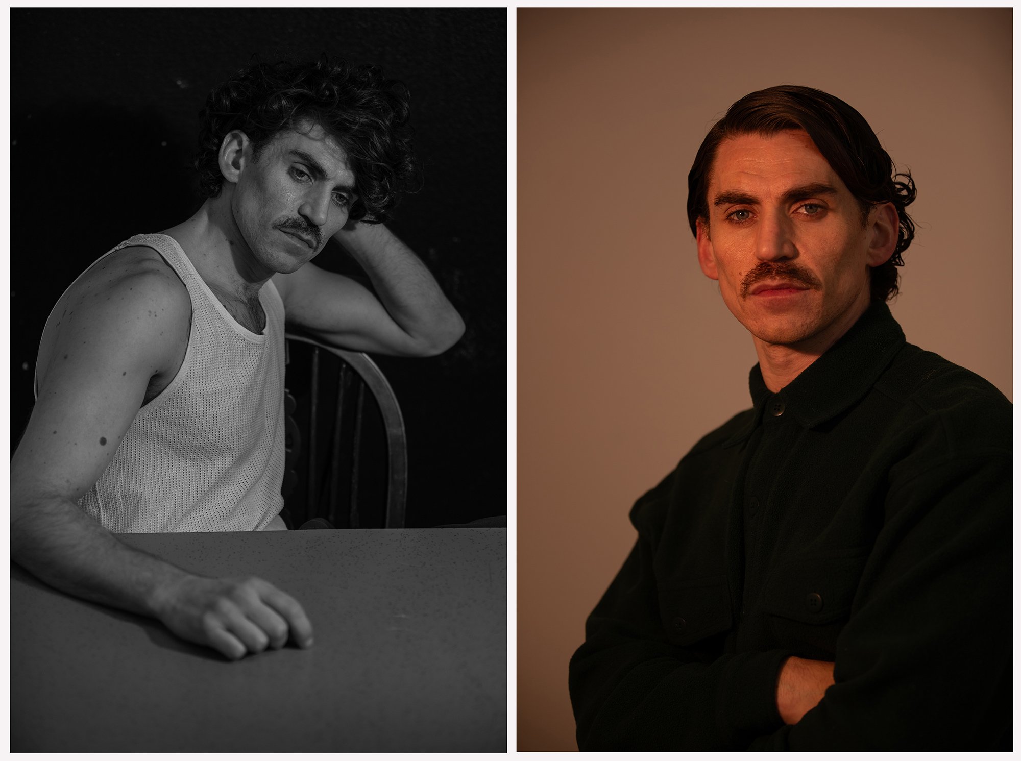 Studio portrait of actor Dino Desica in London by Manu Valcarce