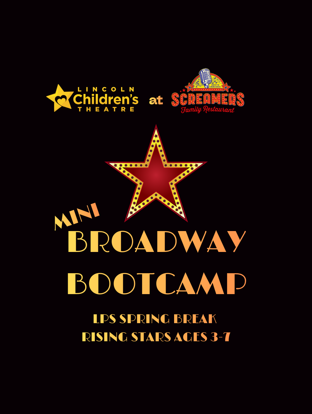MINI Spring Break Broadway Bootcamp for Rising Stars (Ages 3-7)