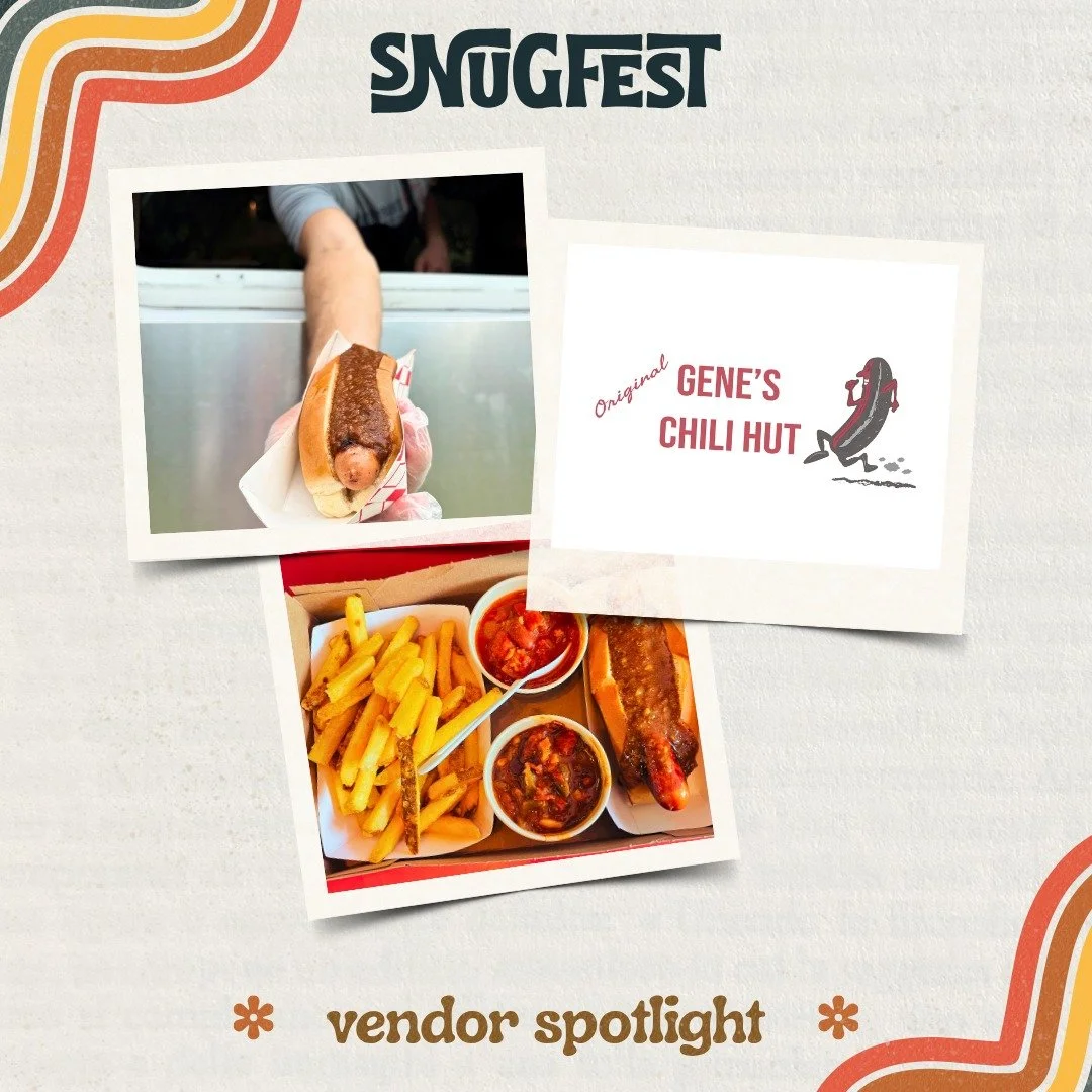 We're excited to announce that we'll have these four amazing local food and beverage vendors at this year's Snugfest:

🌭Gene's Chili Hut
🌮Viva el Sabor
🍷Lincoln Peak Vineyard
🍻Weird Window Brewing

Cheers! Grab your tickets at the link in our bio