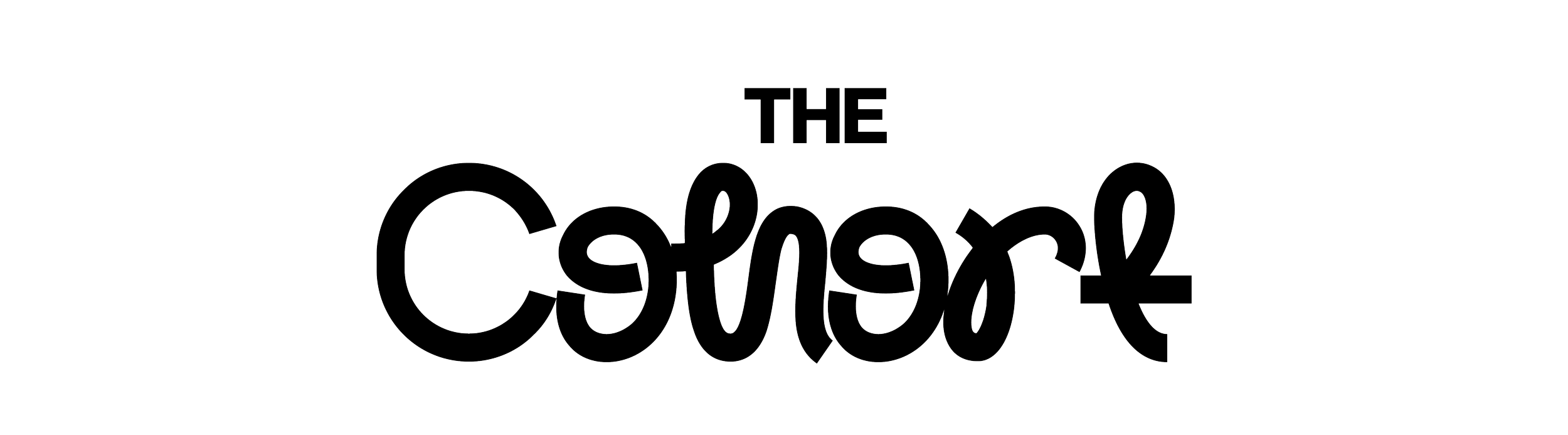 Text graphic reading 'The Creator' with stylized black and white outline font on a transparent background.
