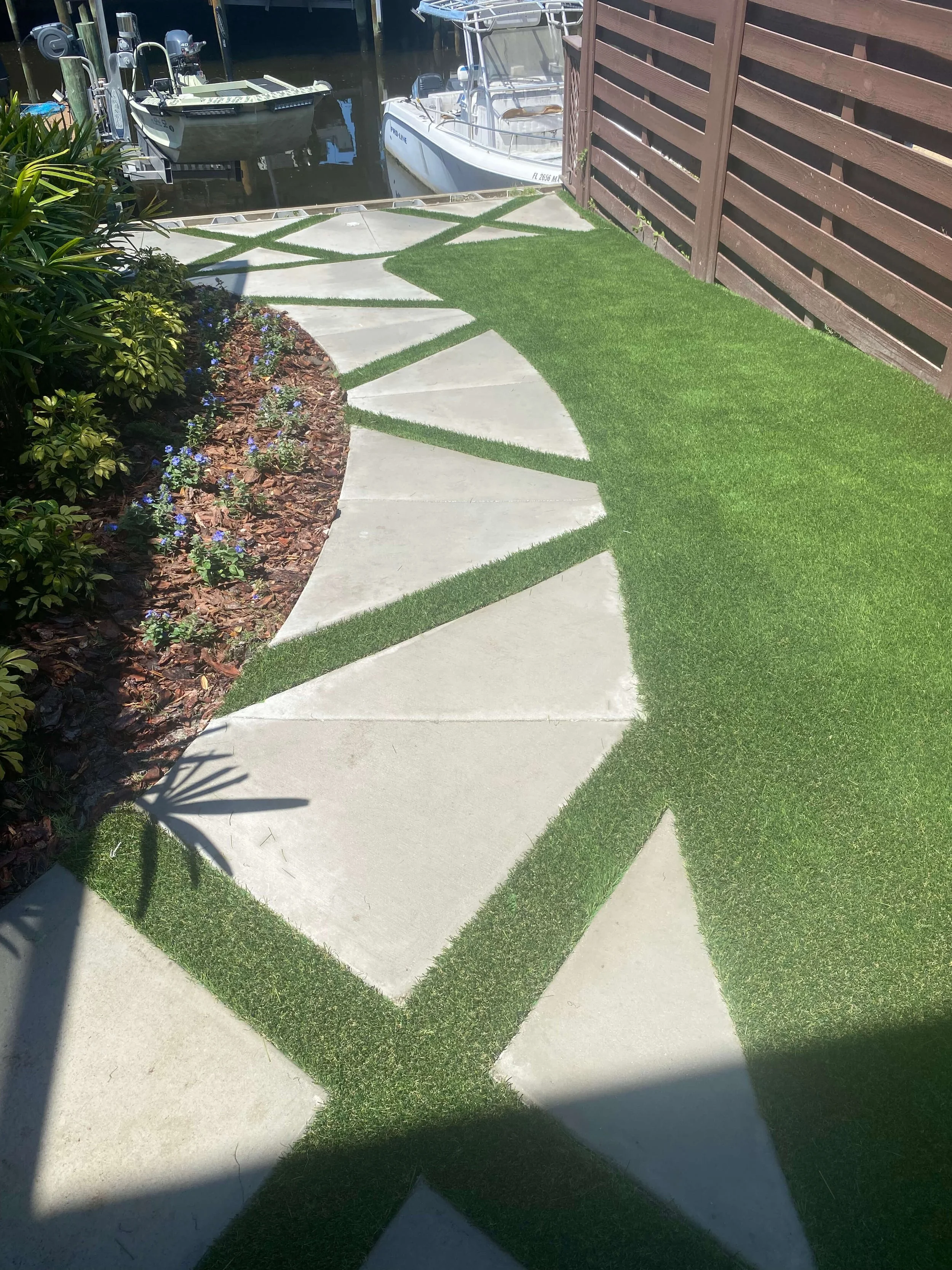 Decorative artificial turf pathway installation in Northeast Florida — Bold Turf Co