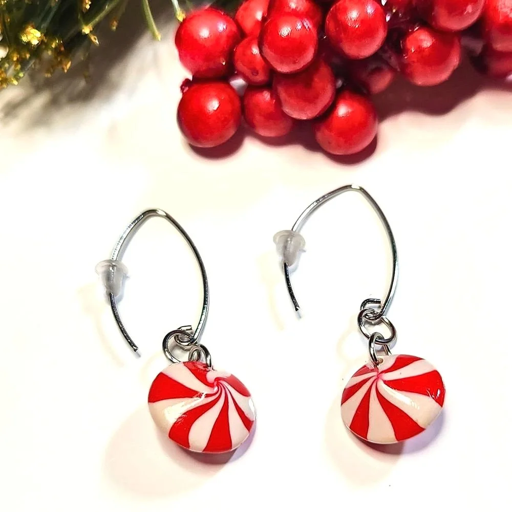 Peppermint Candy Dangle Earrings