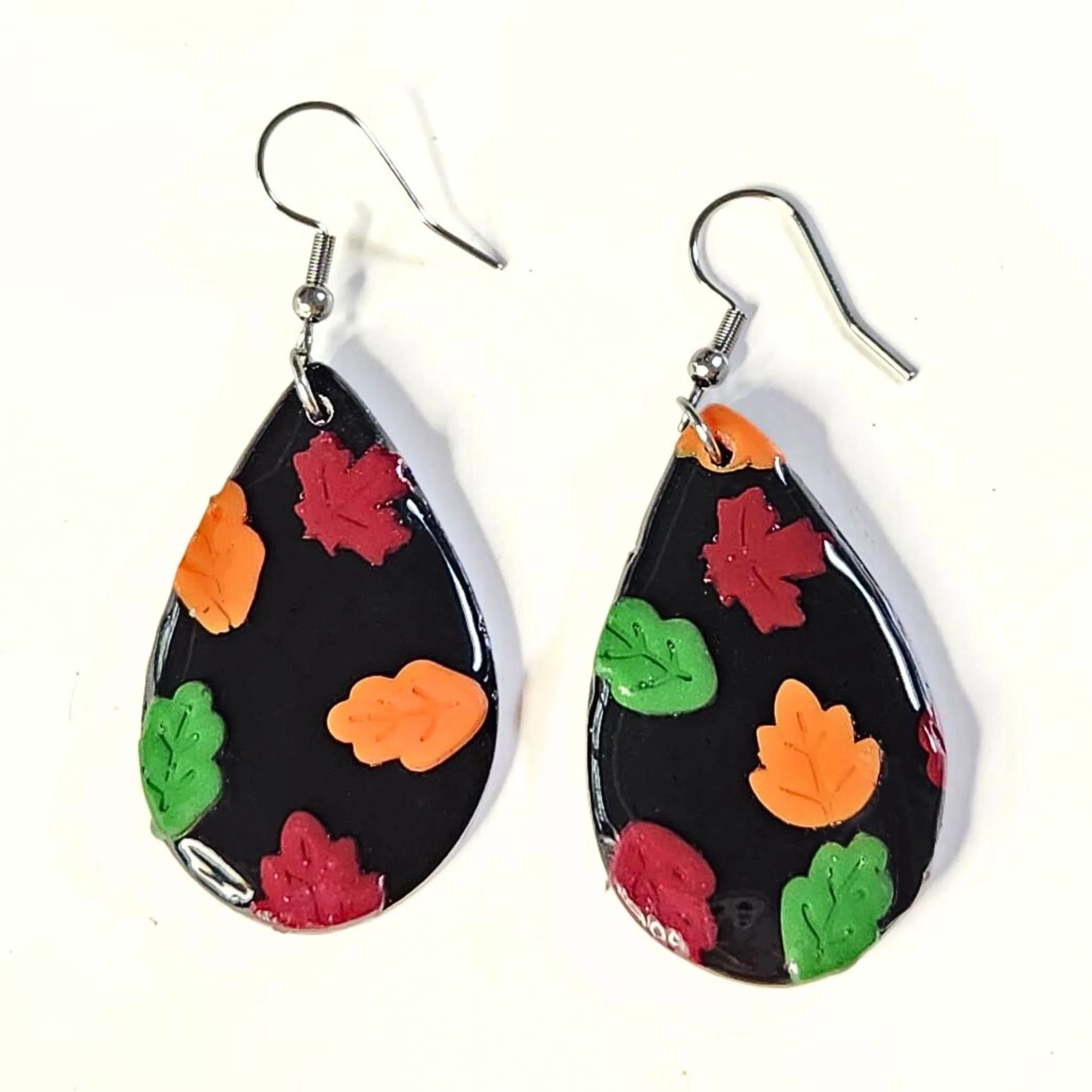 Fall Leaf Teardrop Earrings