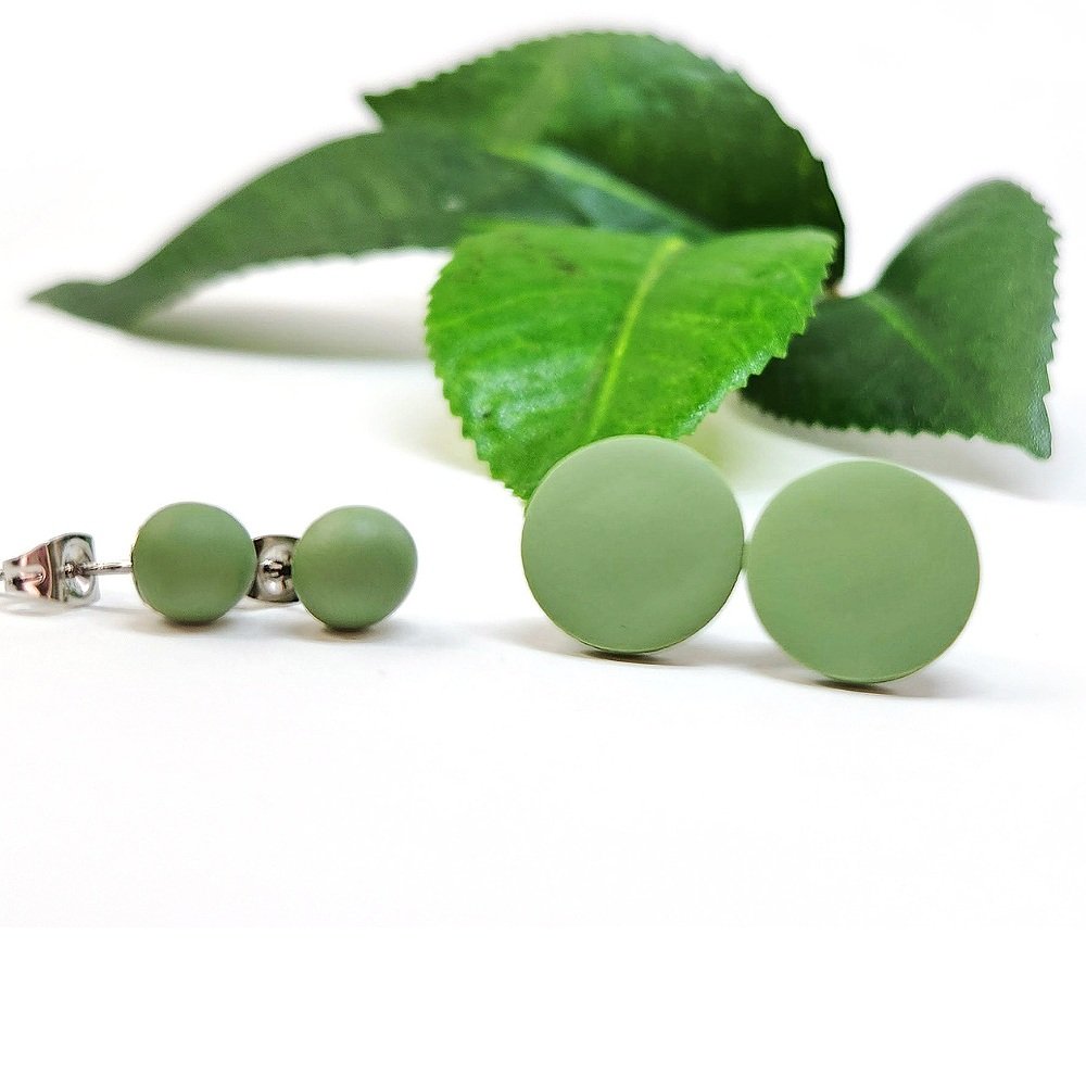 Sage Green Stud Earrings