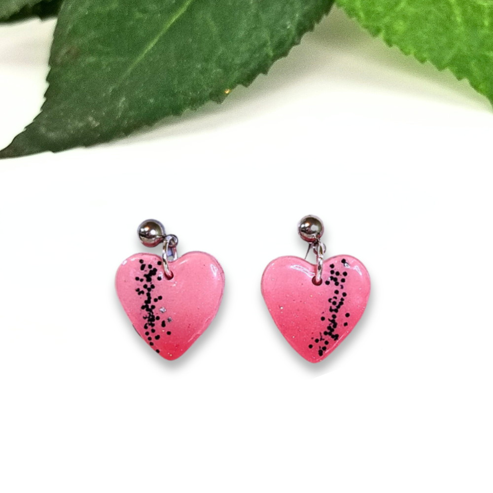 Pink Heart Dangles with black sparkle.png