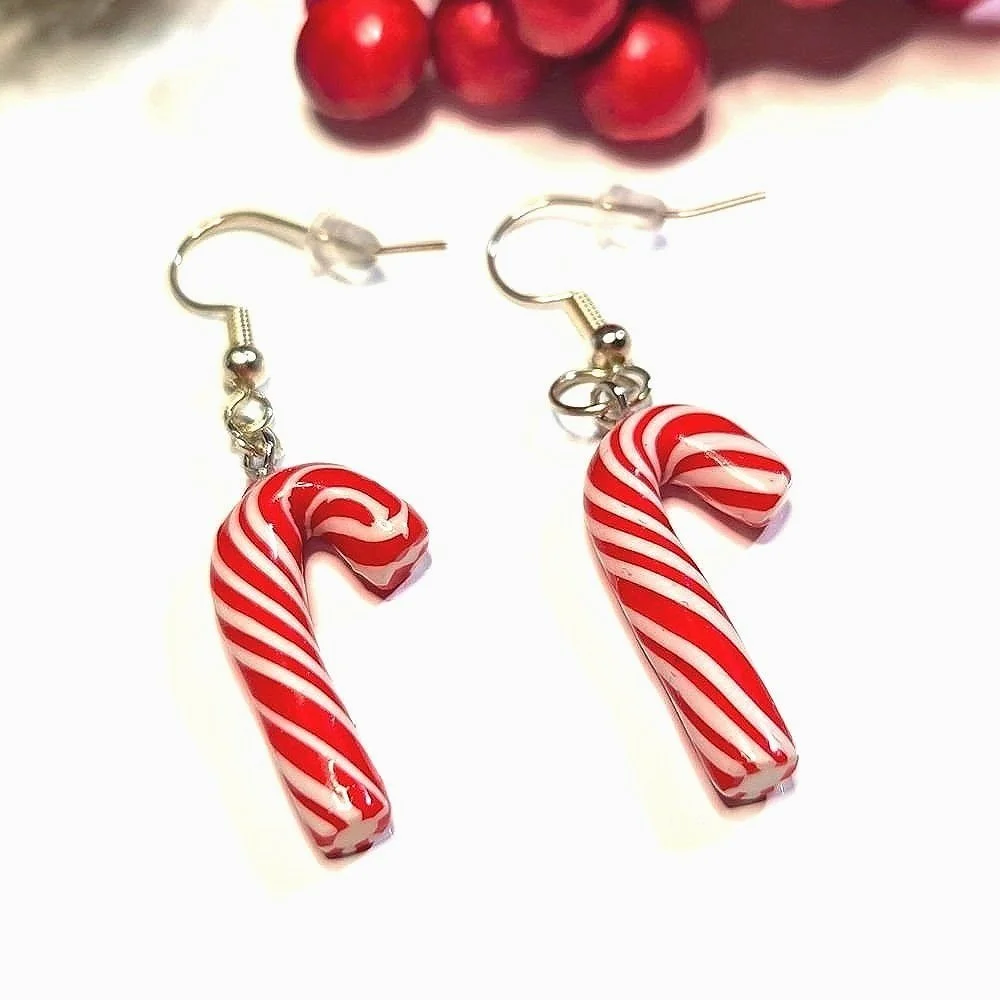 Peppermint Candy Cane Earrings