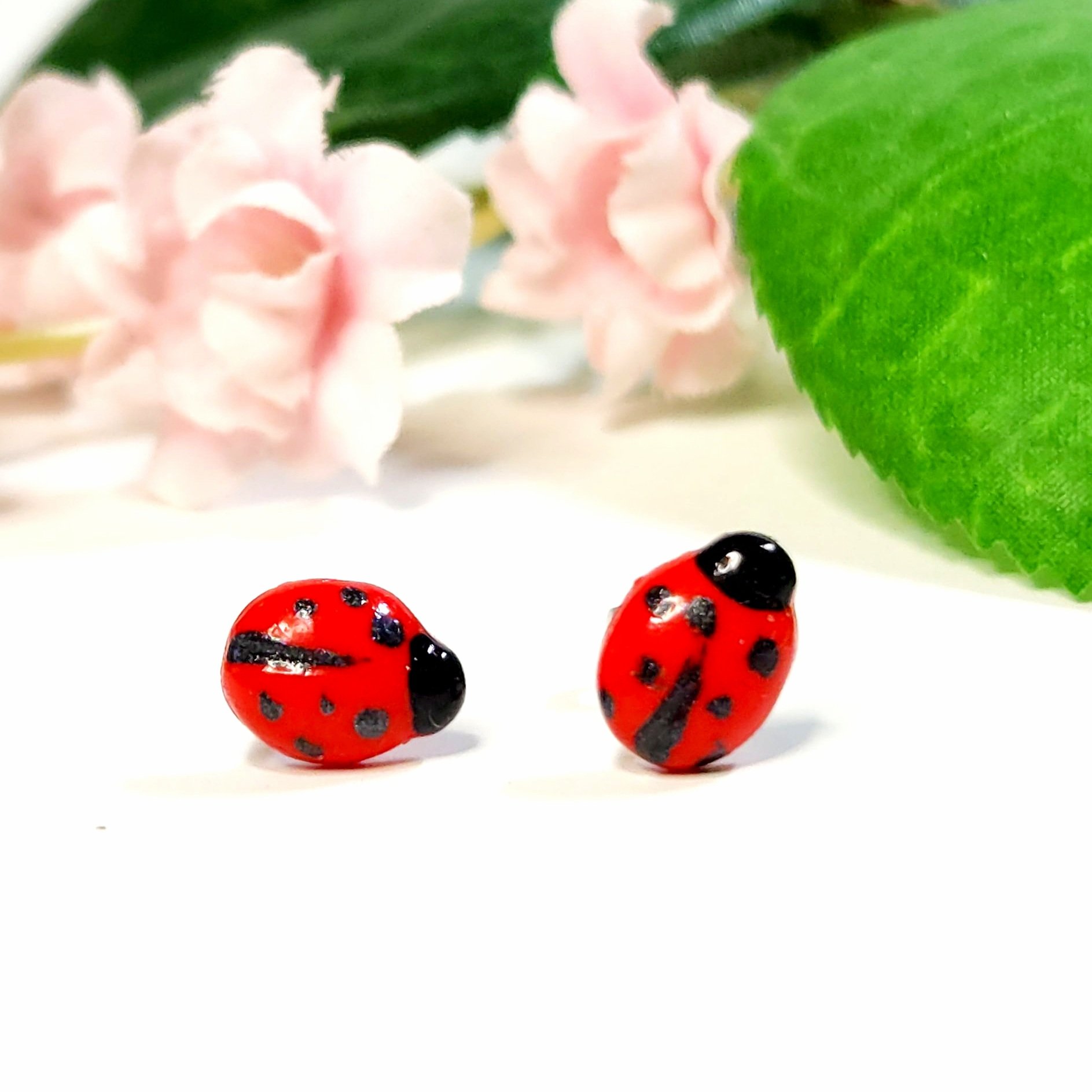 Mini Ladybug clay studs