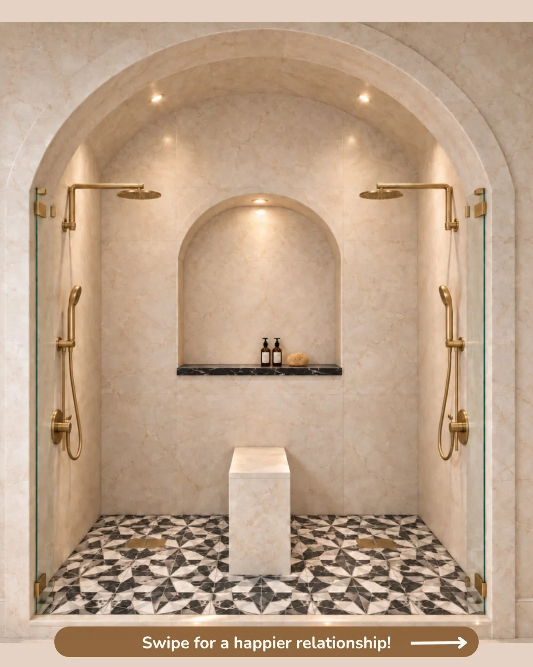 Could it really be that simple??!! 😉
A newly renovated bathroom with a shower for 2....change your tile, change your life! lol It's worth a shot right?! 

#dancingintheshower #westkelownatilestore #westkelownaflooringstore #tileinspo #bathroomrenova