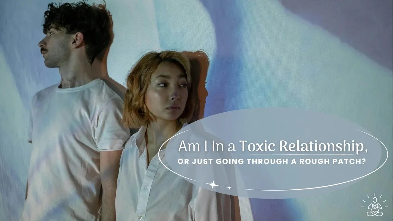 Couple standing looking away from each other