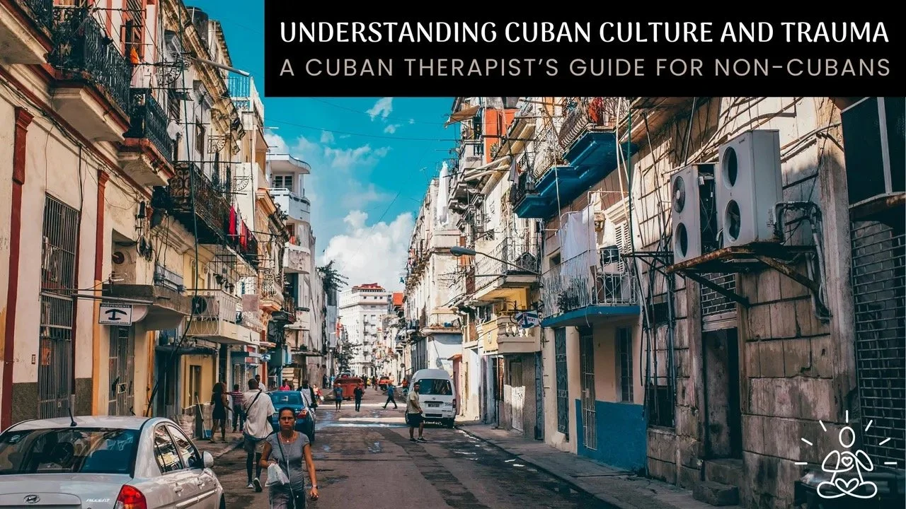 People walking on the streets of Cuba, representing Cuban culture, financial insecurity and stress, family separations, and generational trauma, which can be addressed through online therapy for women by a Cuban therapist, in English and Spanish