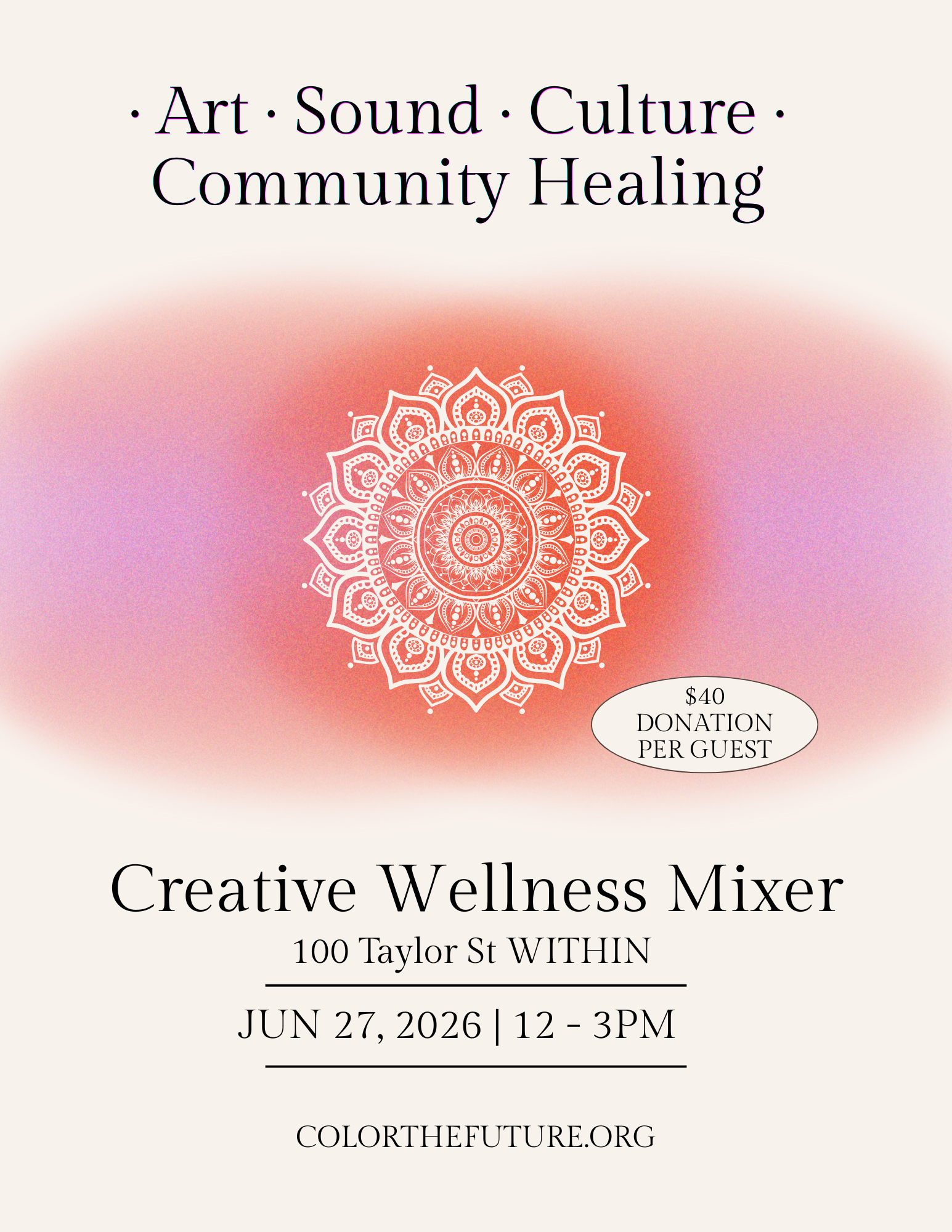Guests will enjoy:

• An art exhibition experience featuring works by Ghanaian youth artists
• A 45-minute immersive meditation and sound bath 
• A thoughtfully curated menu prepared by a private chef
• A FREE infrared sauna voucher (courtesy of Pure