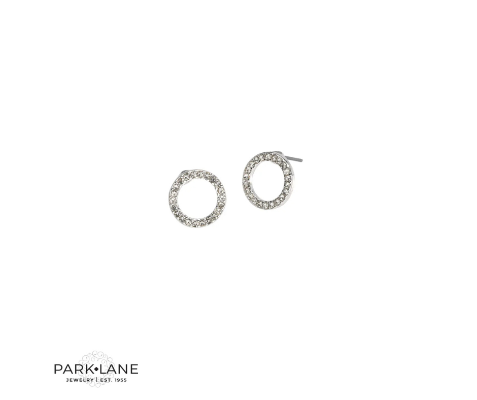 Sparkling silver Roo Eternity Stud earrings with premium crystal accents for a classic Southern look