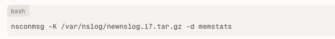 memstats analysis on archived newnslog file