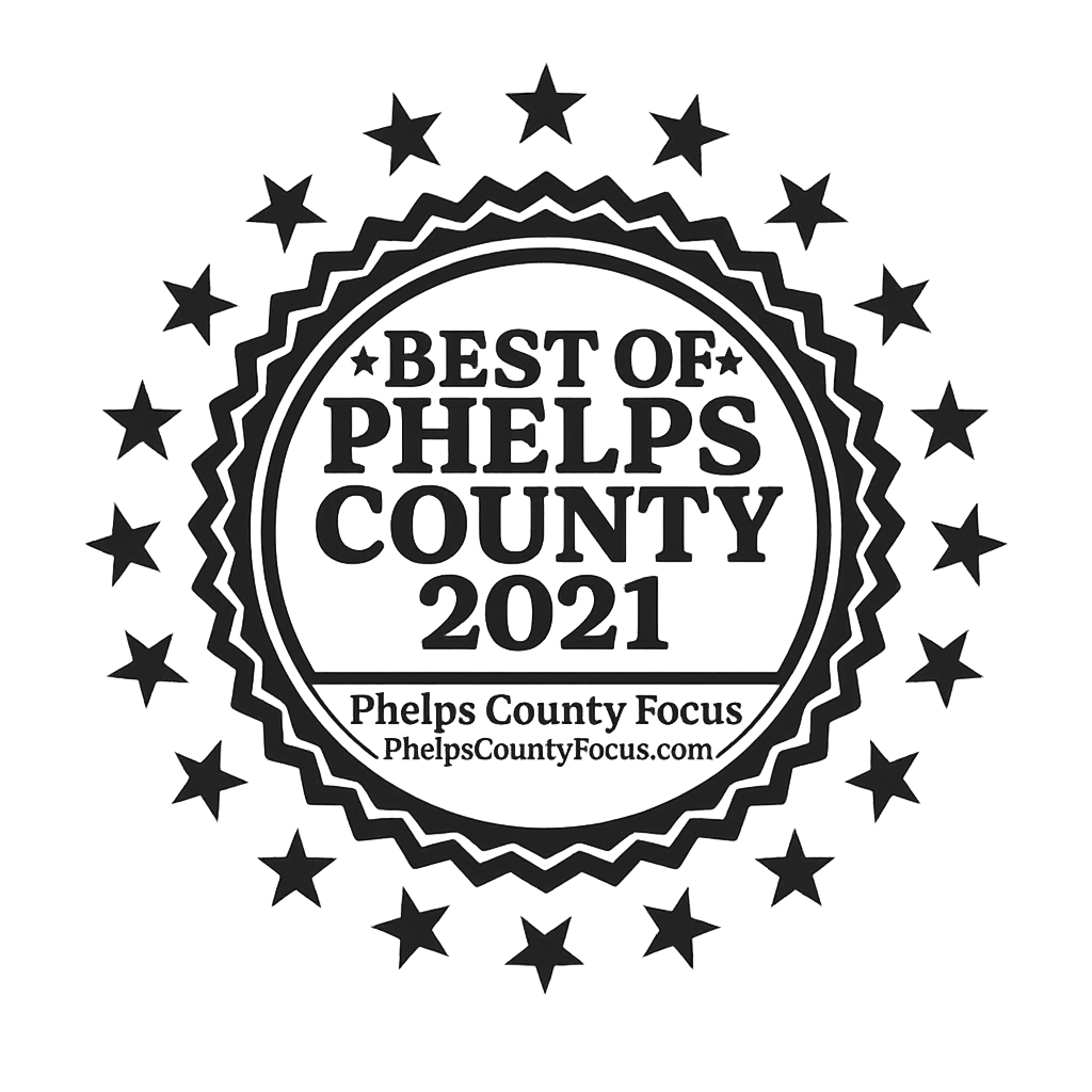 Best of Phelps County 2023 award recognizing Brown Rentals for excellence in property management.
