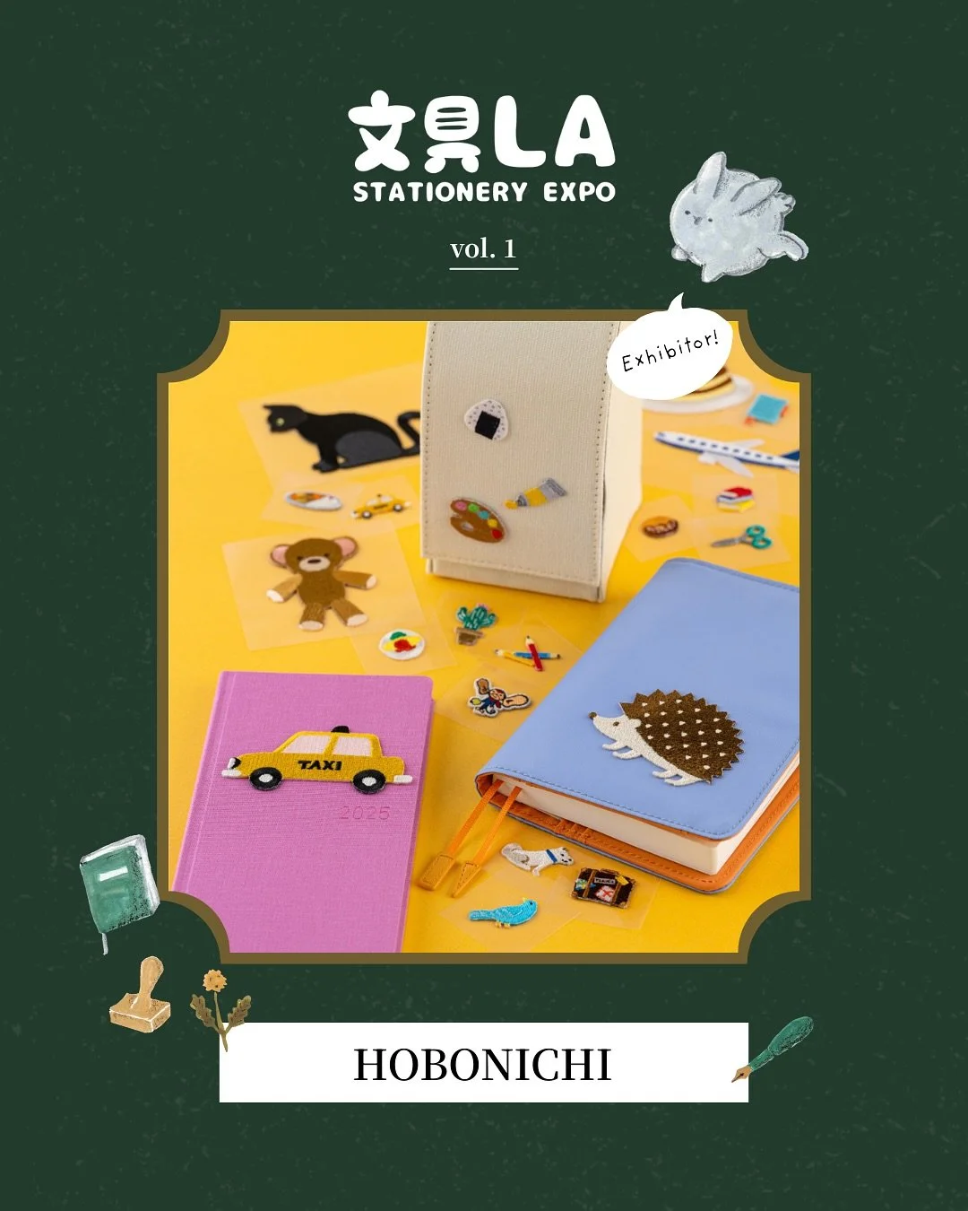 🍙 Hobonichi will be bringing exclusive event items to Bungu LA vol. 1, along with a limited selection from the Hobonichi Techo 2026 lineup! (We can&rsquo;t wait for you to see~)

▶︎ Hobonichi Original Patch Stickers
Hobonichi will bring event-exclus