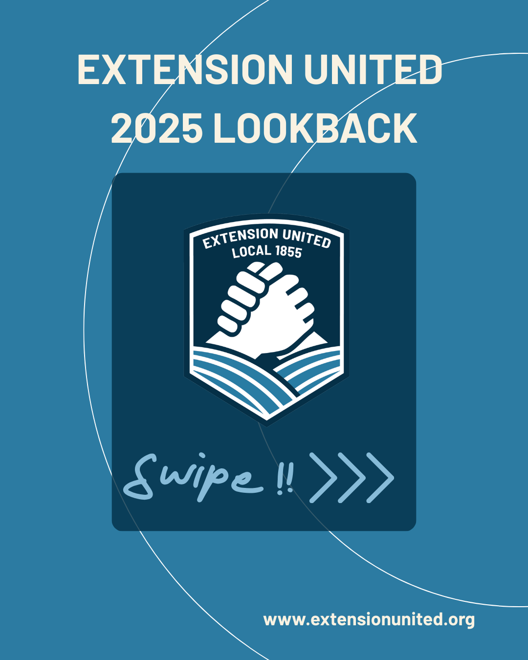 Extension United 2025 Look Back. Swipe to continue. 