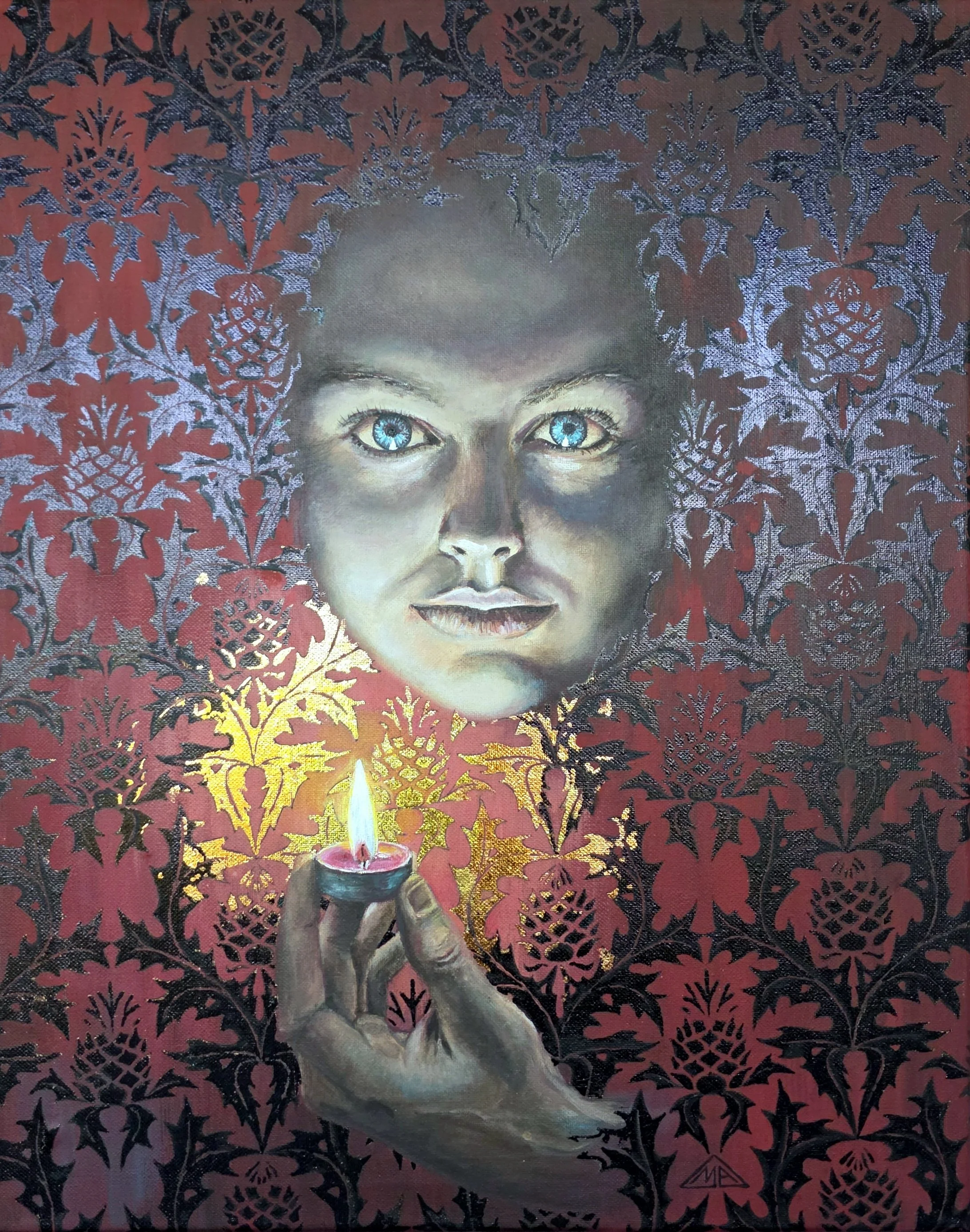 The Hidden Seeps Through 20"x16" Mixed Media on stretched canvas